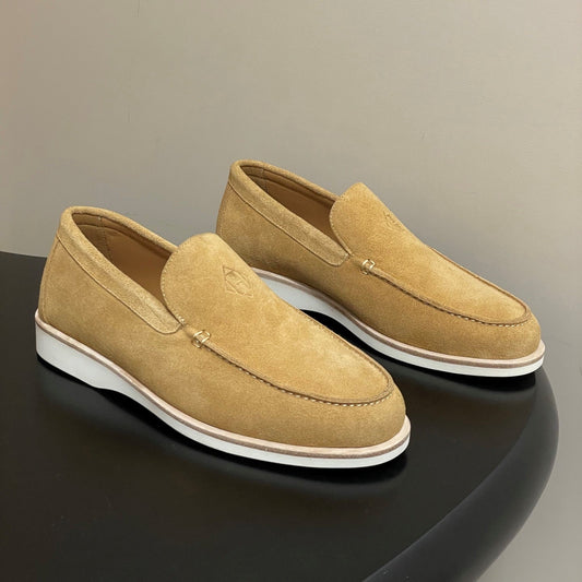 HM Low Loafers Yellow Ochre Suede 593663