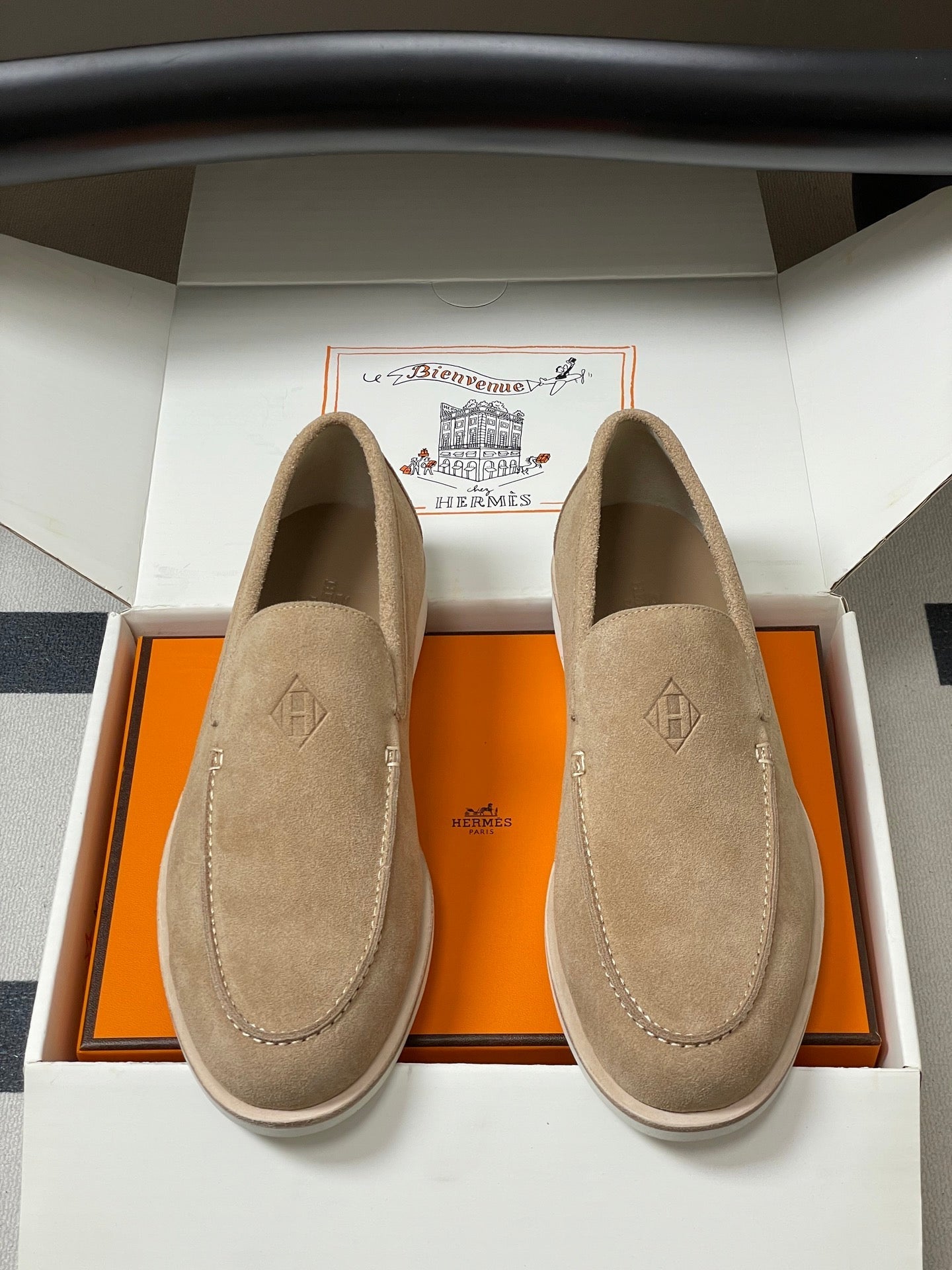 HM Low Loafers Light Khahi Suede 593664