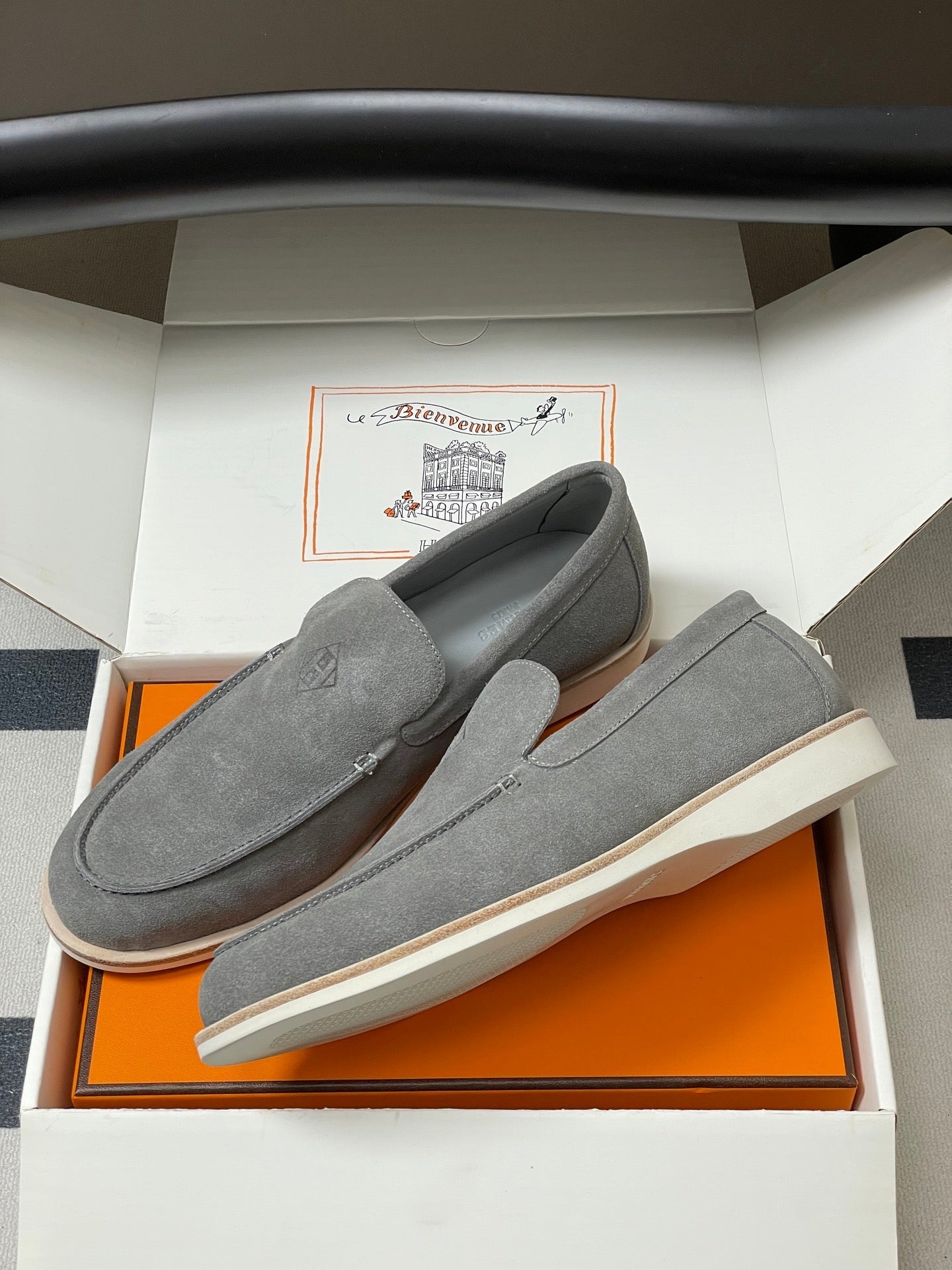 HM Low Loafers Grey Suede 593665