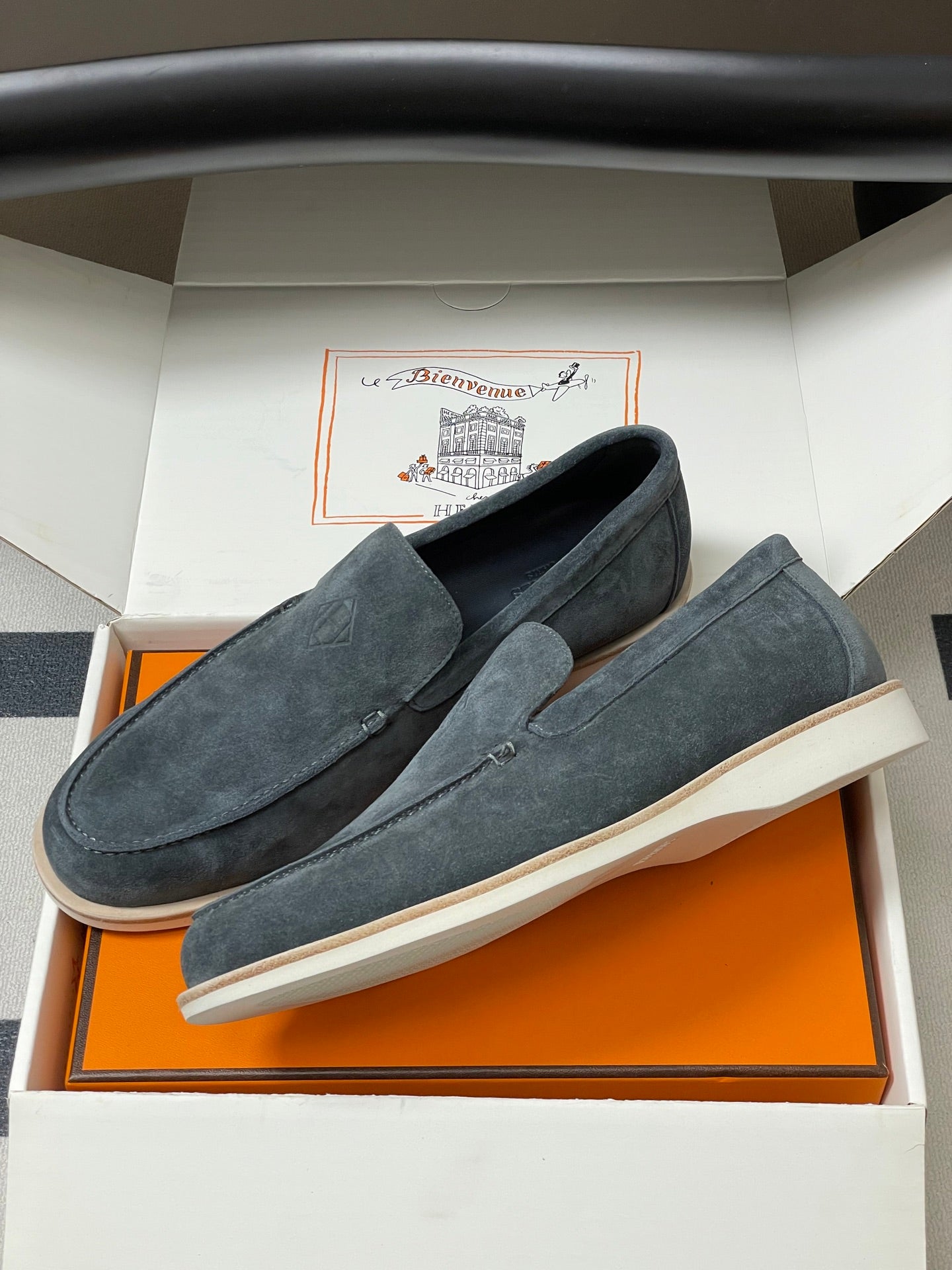 HM Low Loafers Slate Grey Suede 593666