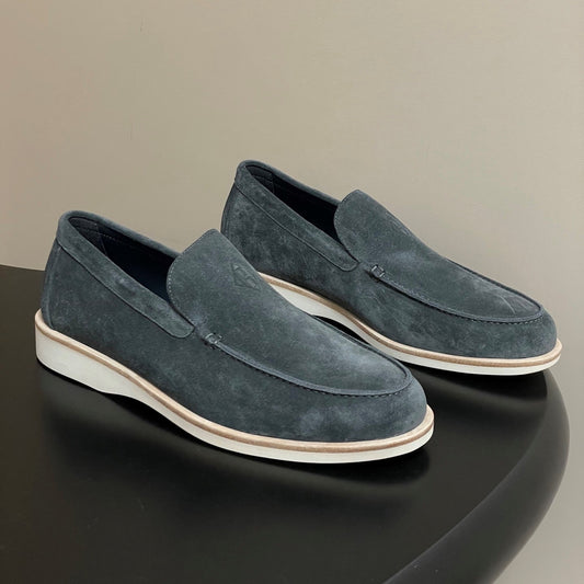 HM Low Loafers Slate Grey Suede 593666