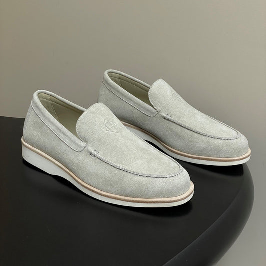 HM Low Loafers Light Grey Suede 593667