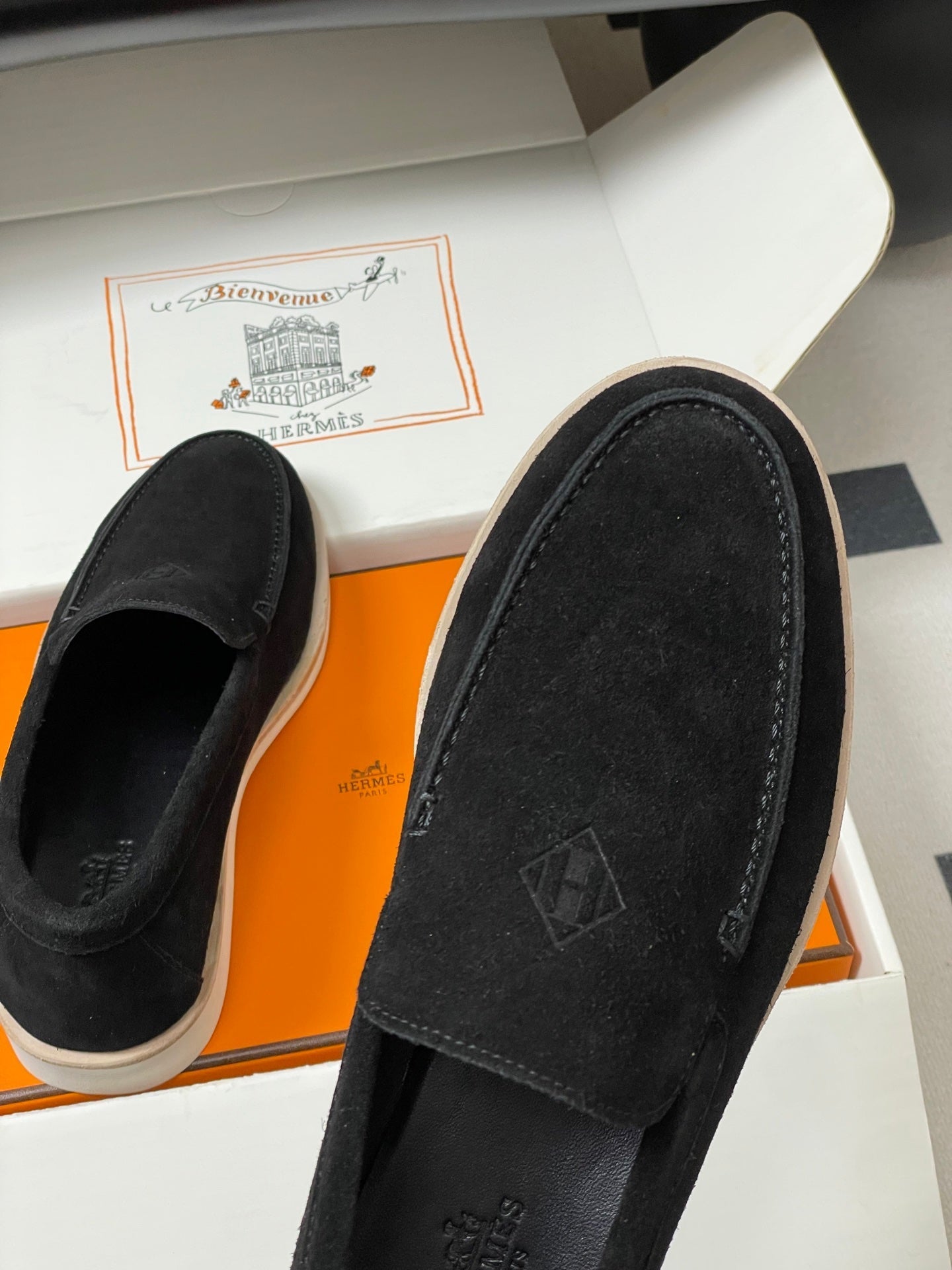 HM Low Loafers Black Suede 593670