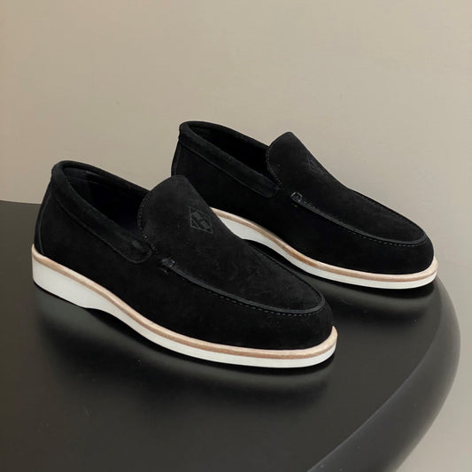 HM Low Loafers Black Suede 593670