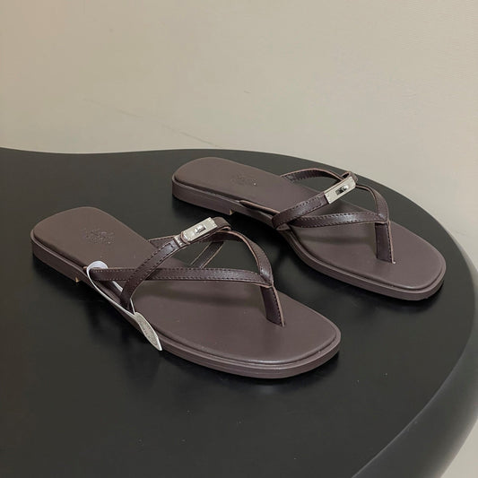 HM Miss Sandal Dark Chocolate Calfskin 593792
