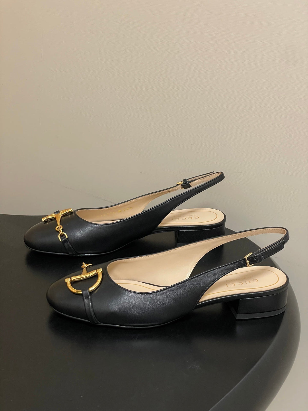 GG 26ss Big D Half HorseBit Mary Jane Black Cowhide 593508
