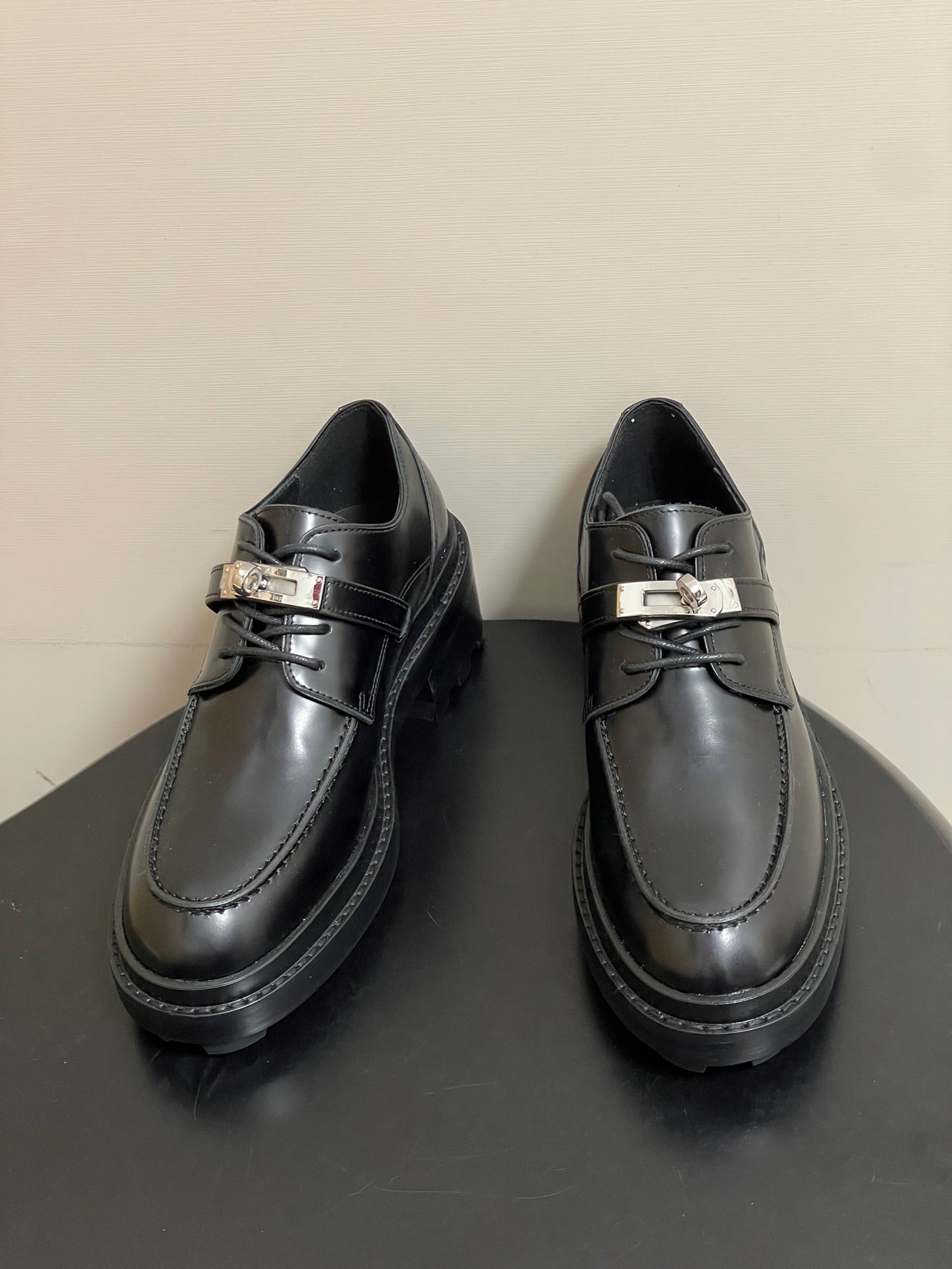 HM First Oxford Shoes 5cm Black Sheepskin 594335