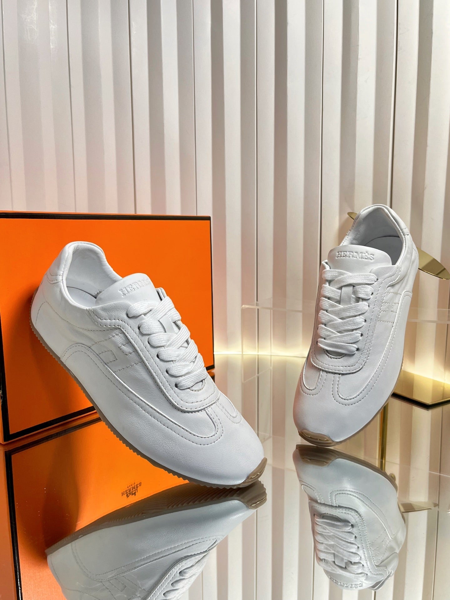 HM May Derby Shoes White Calfskin 616144
