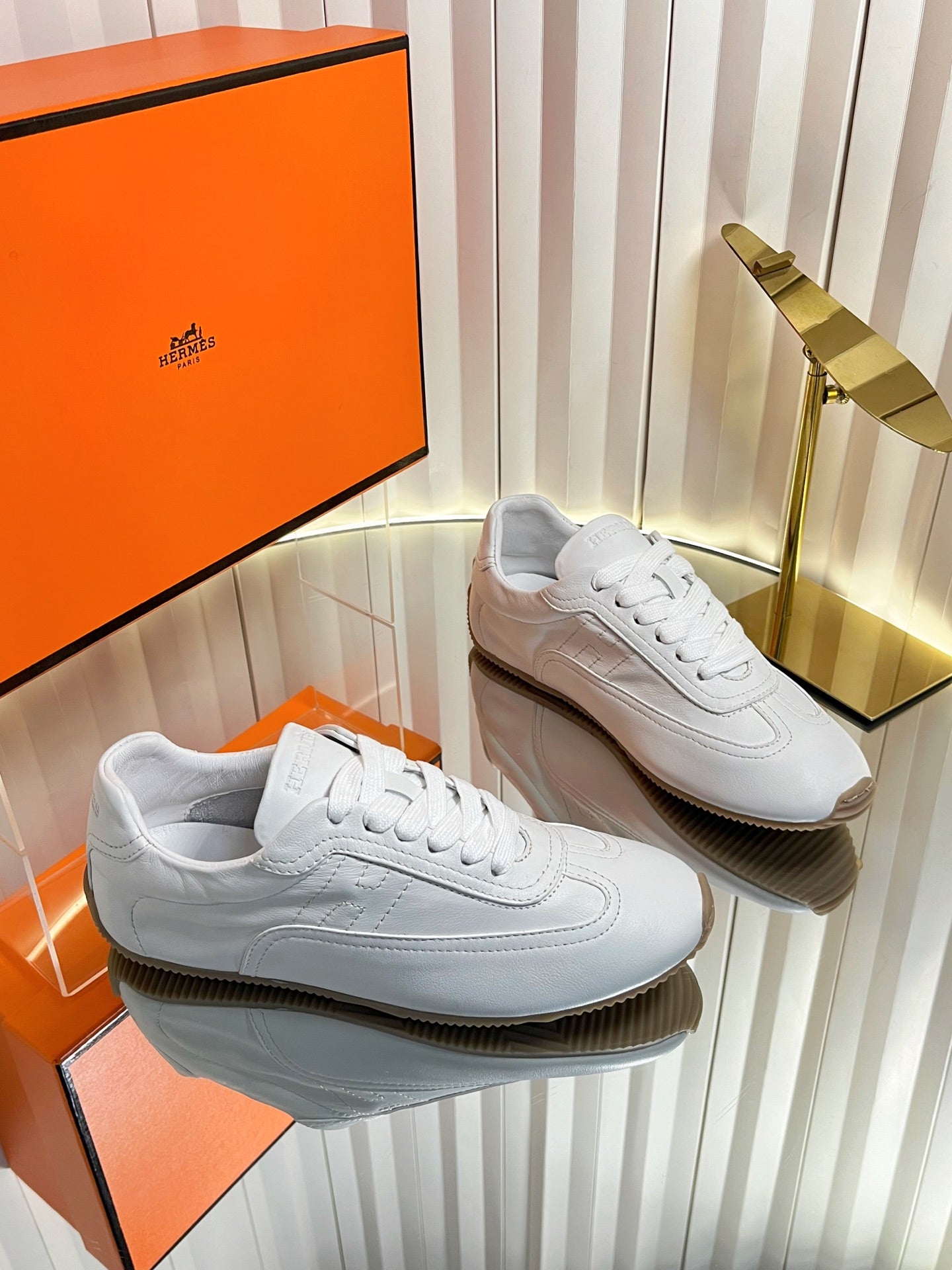 HM May Derby Shoes White Calfskin 616144