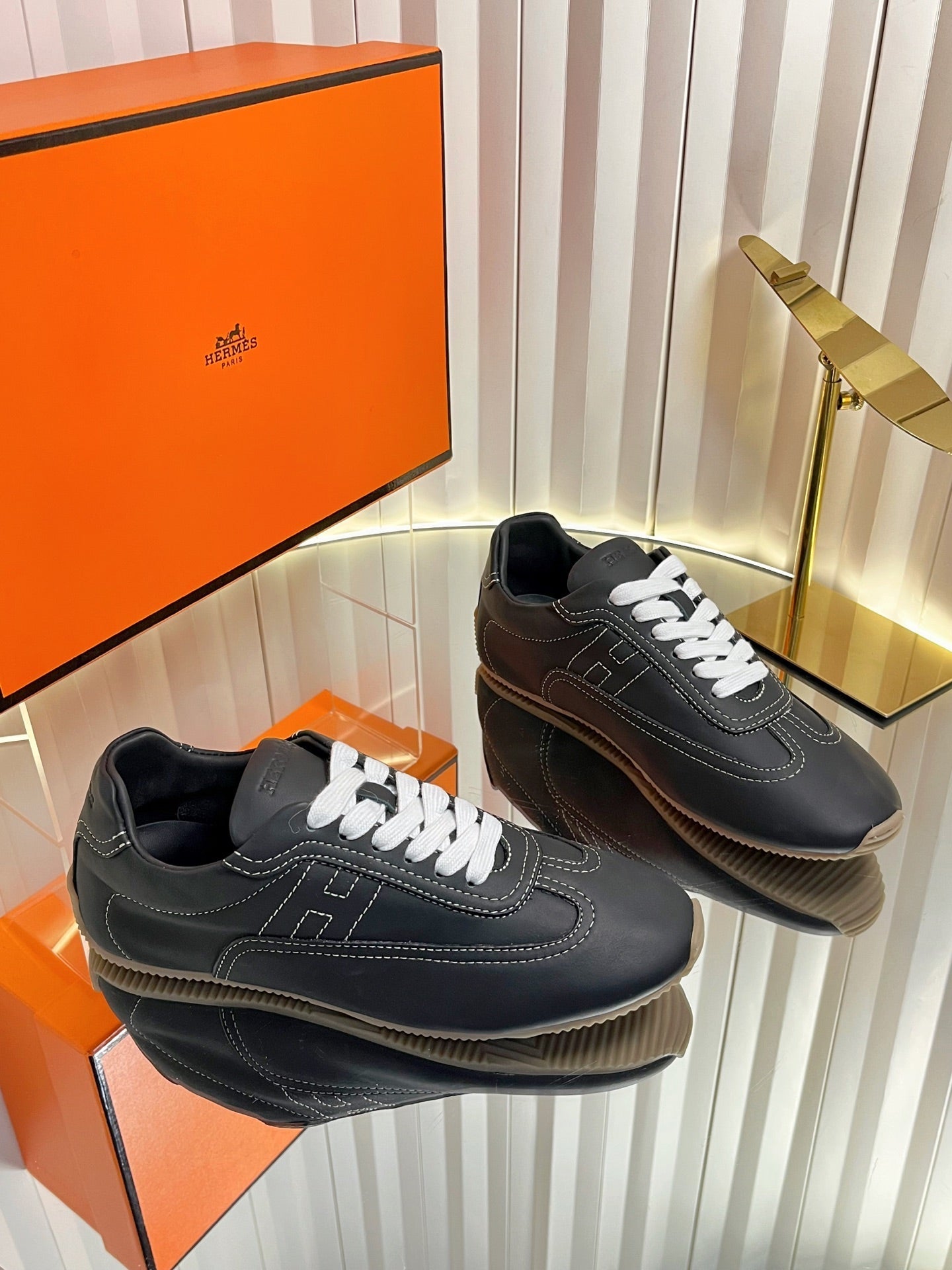HM May Derby Shoes Black Calfskin 616146