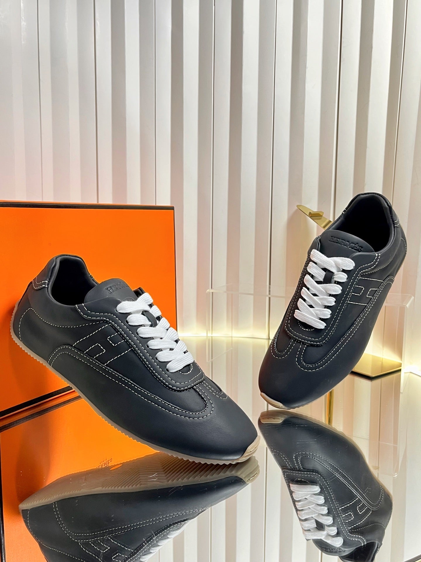 HM May Derby Shoes Black Calfskin 616146