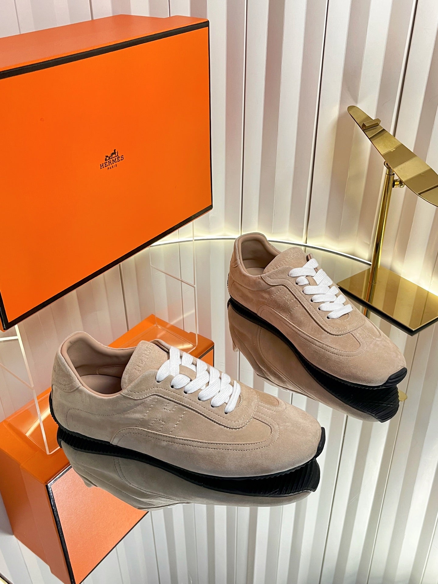 HM May Derby Shoes Taupe Suede 616149