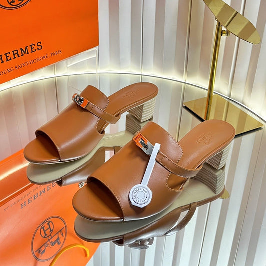 HM Candy Sandal 5cm Brown Calfskin 616223