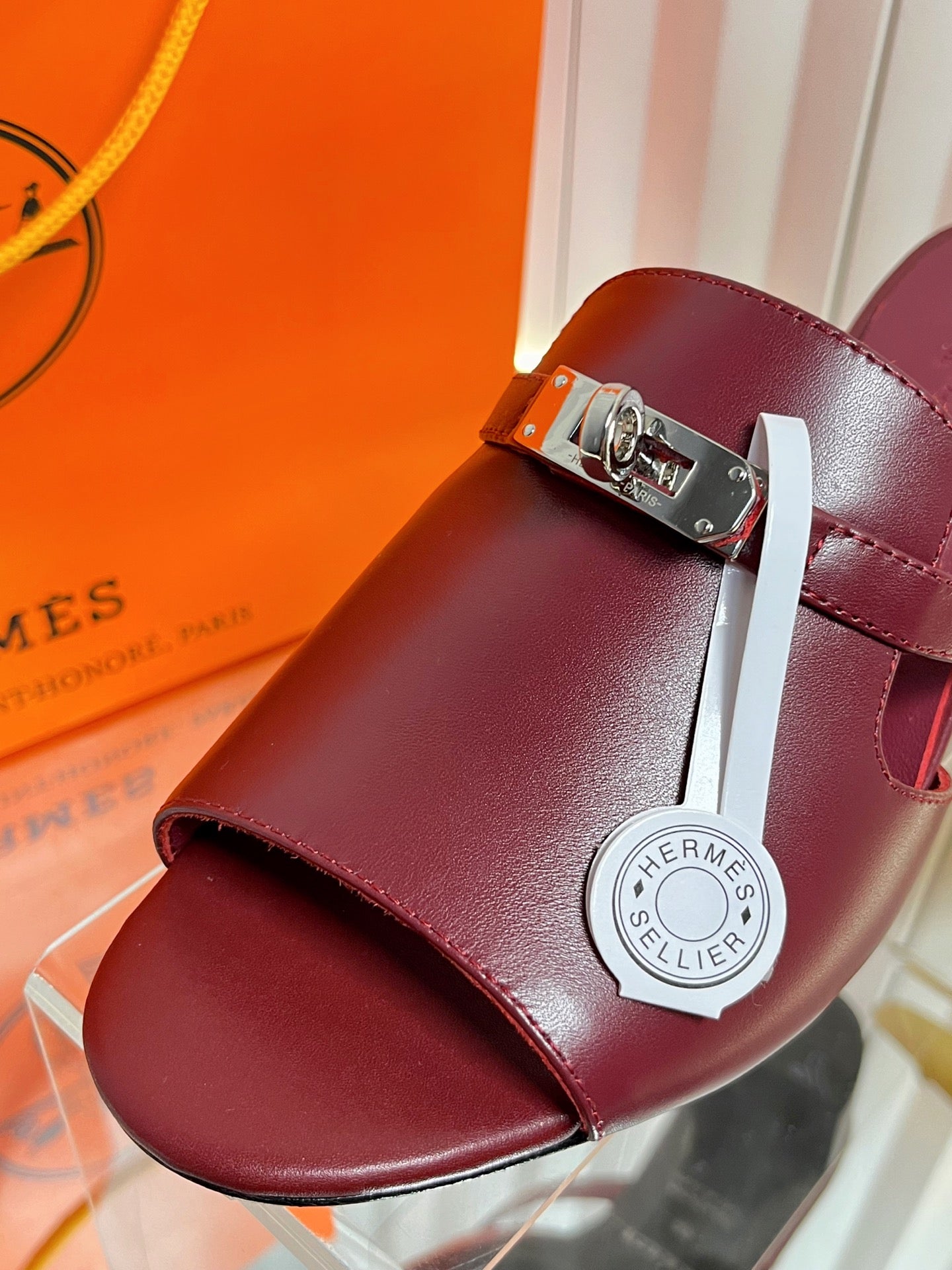 HM Candy Sandal 5cm Burgundy Calfskin 616225