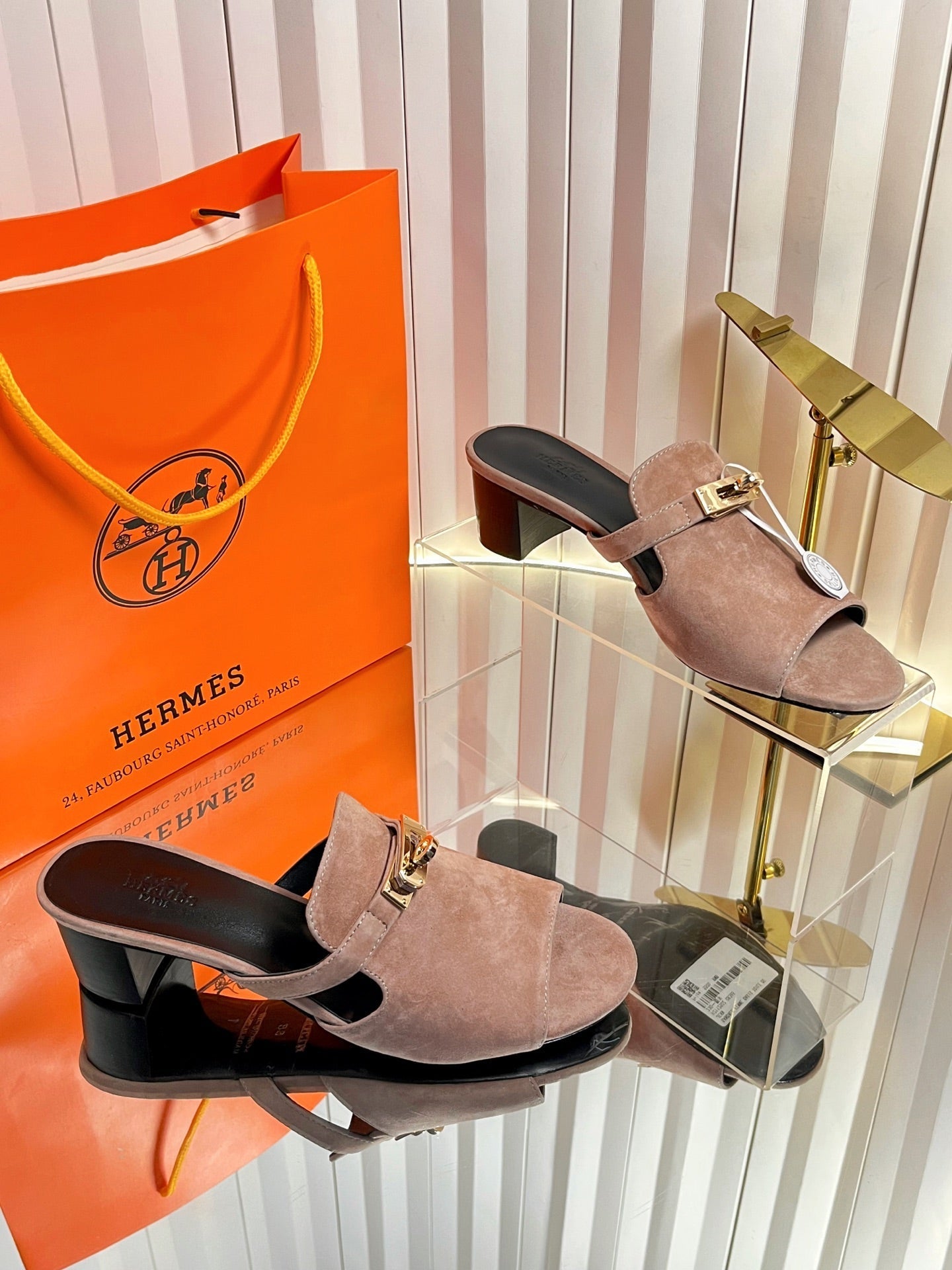 HM Candy Sandal 5cm Light Taupe Suede 616227