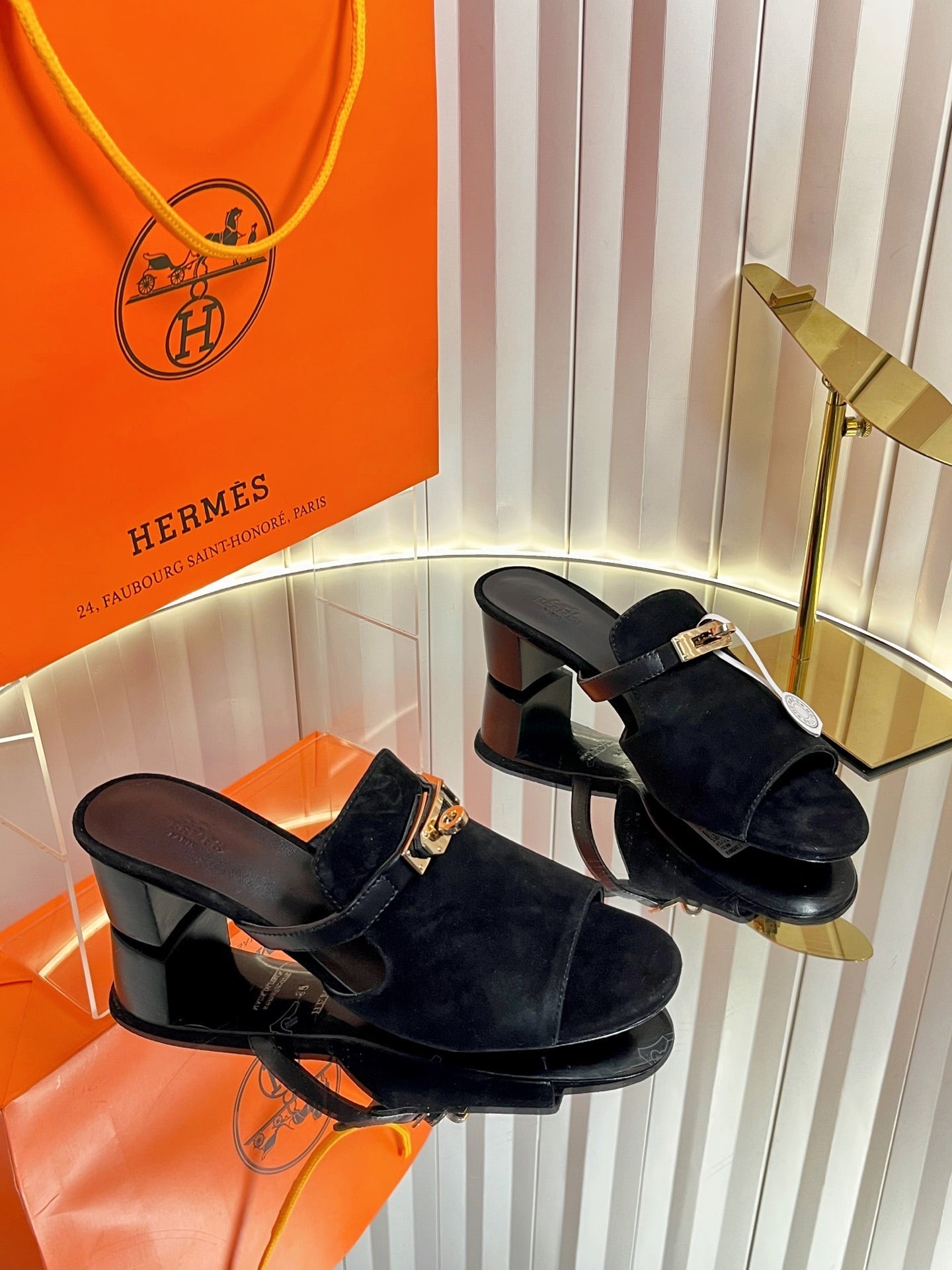 HM Candy Sandal 5cm Black Suede 616228