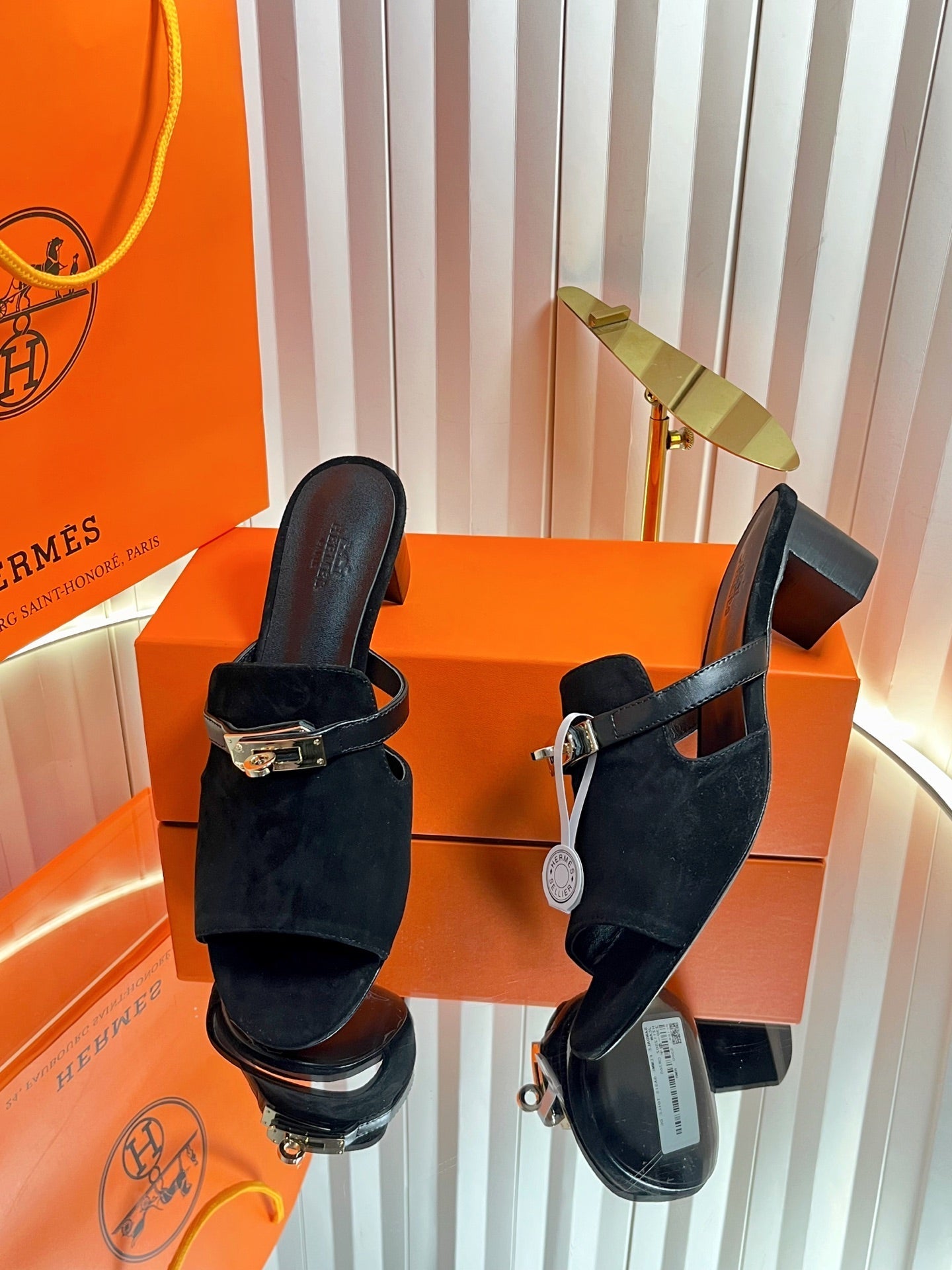 HM Candy Sandal 5cm Black Suede 616228