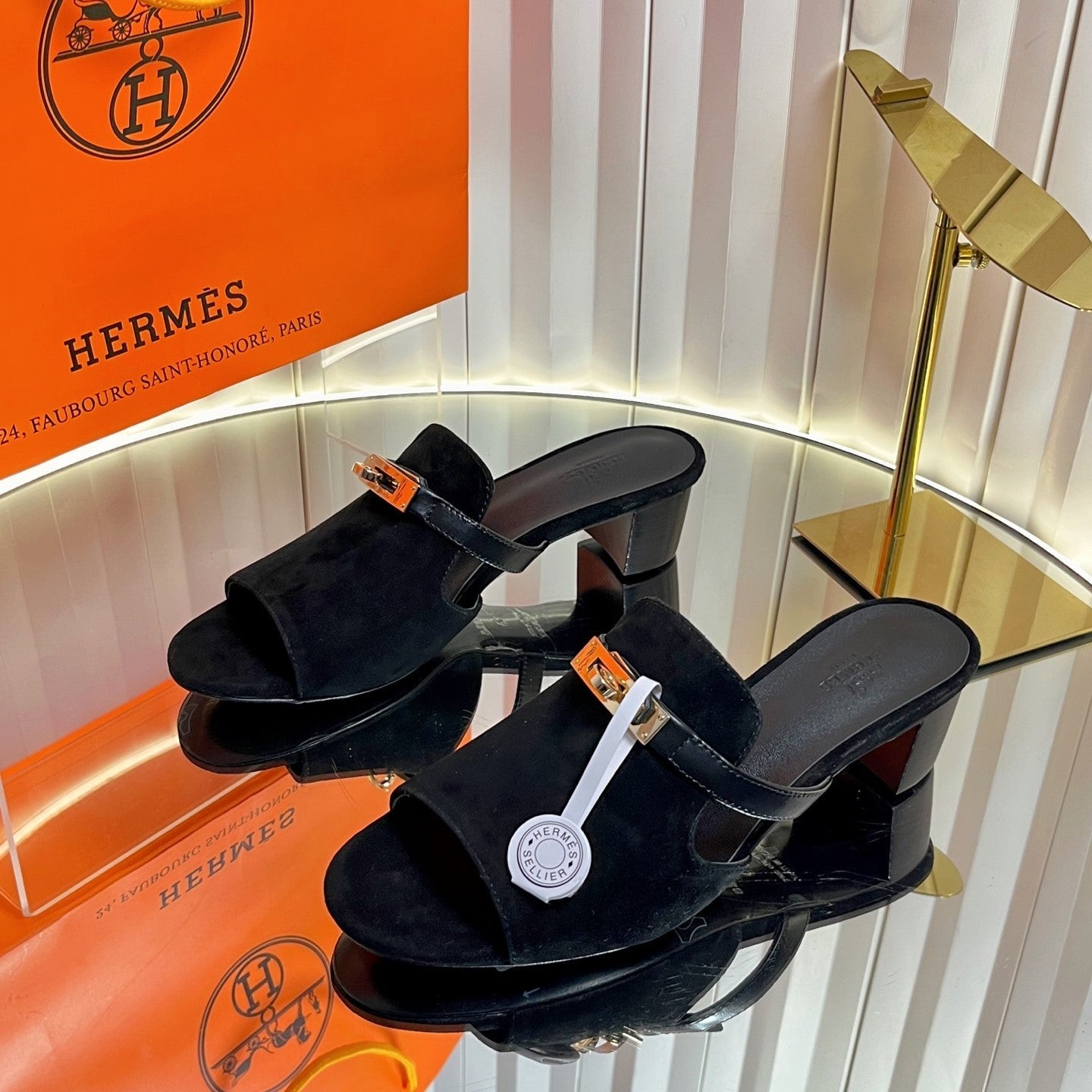 HM Candy Sandal 5cm Black Suede 616228