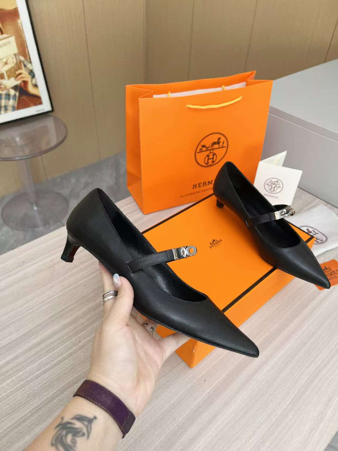 Kiara 40 pump Black Calfskin 214052