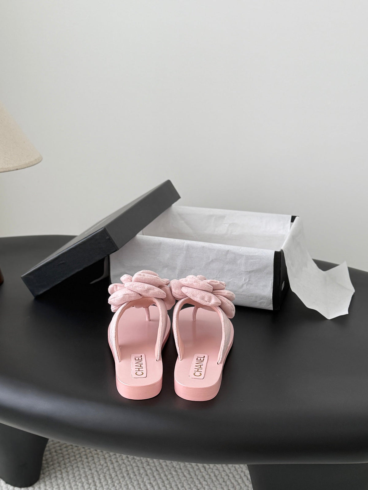 CC 26K Camellia Slippers Light Pink Suede 914836