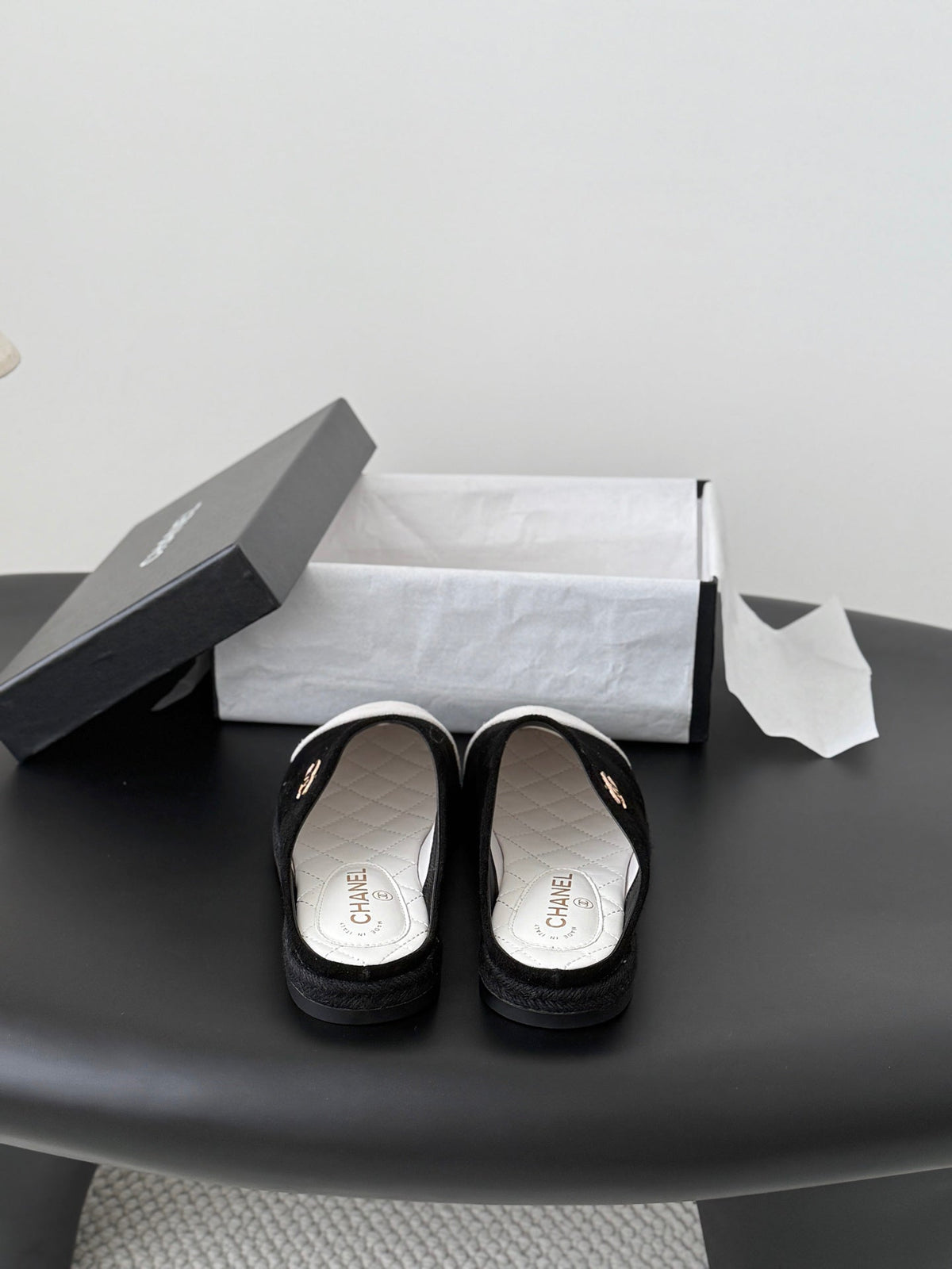CC 26s Casual Mules Black White Suede 914906