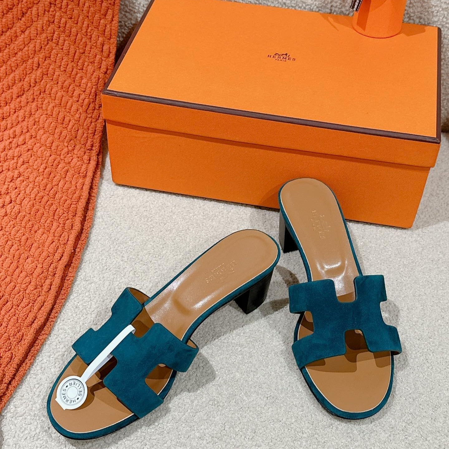 HM Oasis Sandals Teal Calfskin 312714