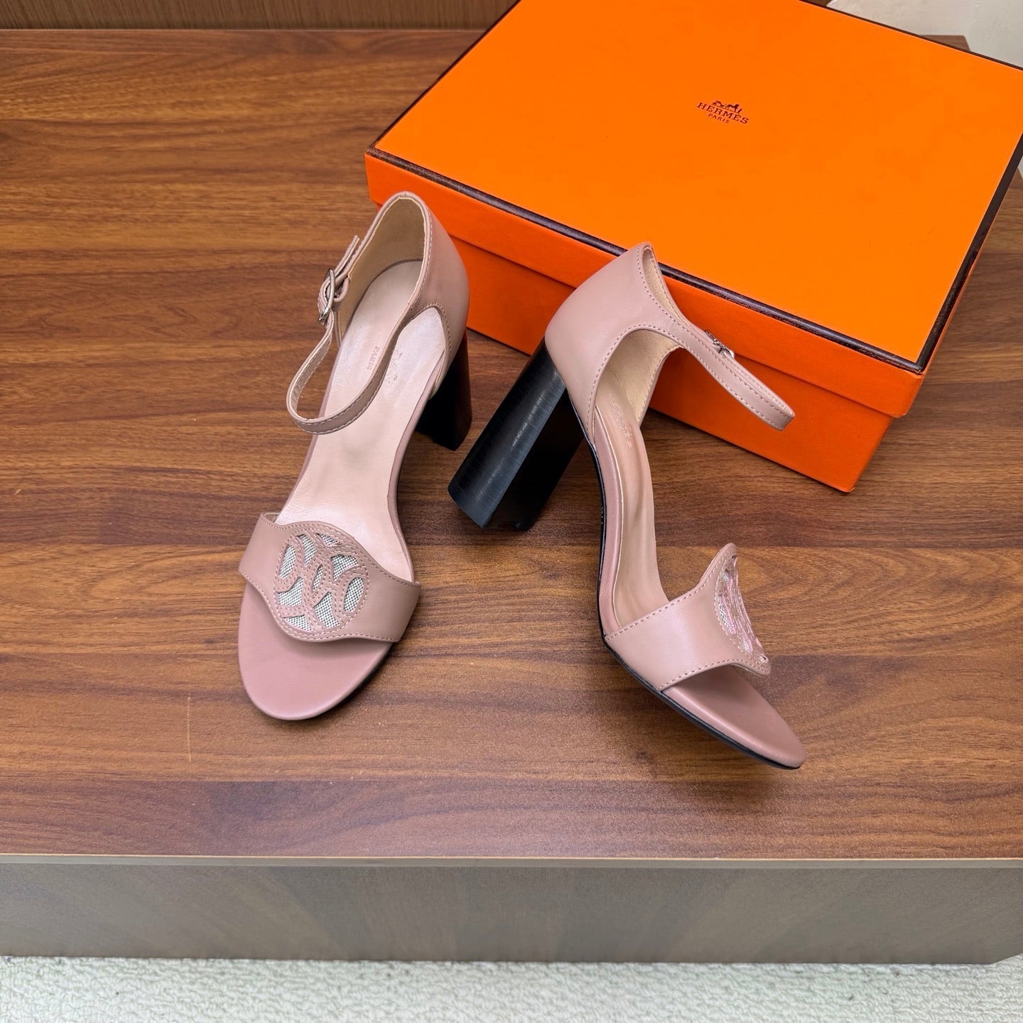 HM 26s Marquise Sandal 85mm In Nude Pink Calfskin