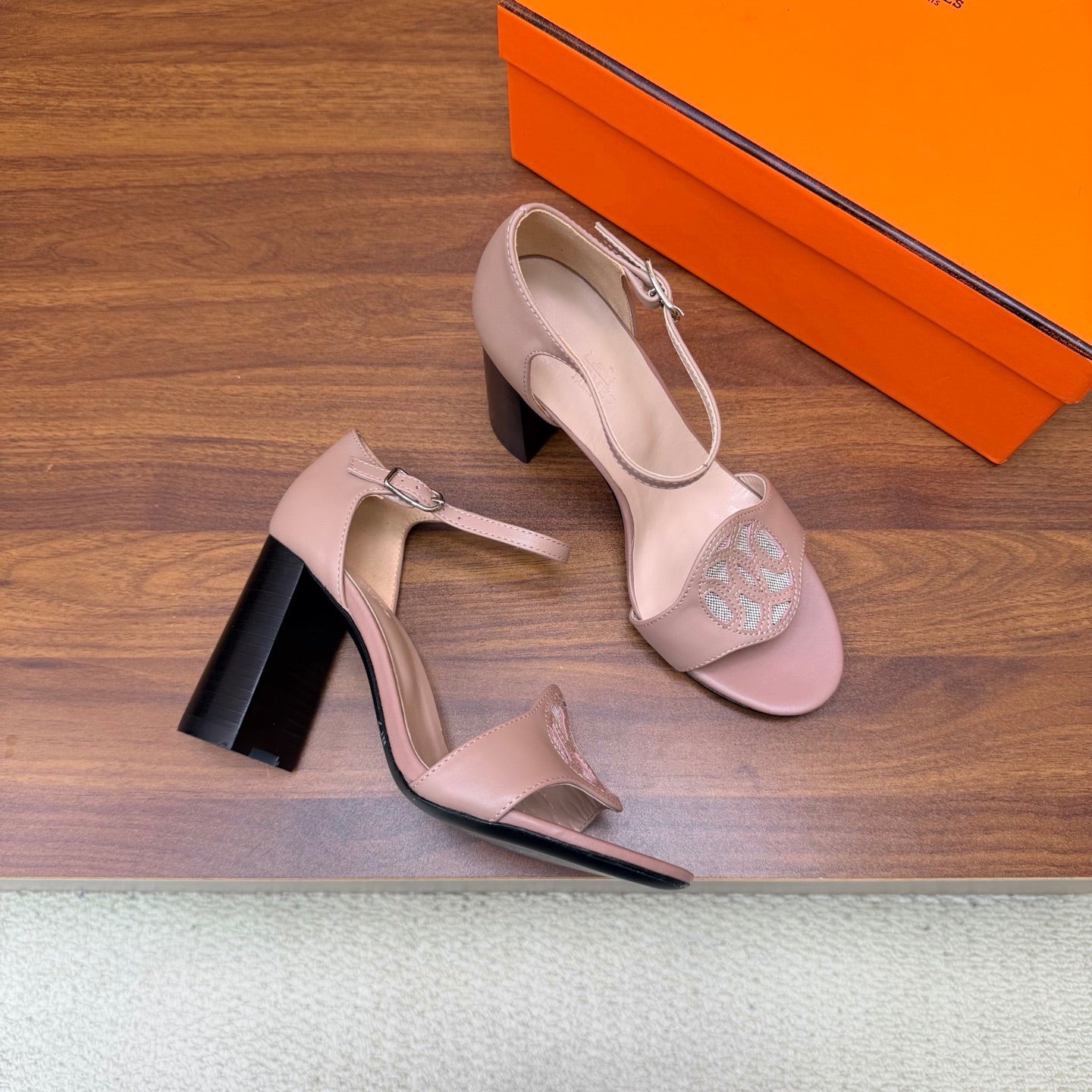 HM 26s Marquise Sandal 85mm In Nude Pink Calfskin