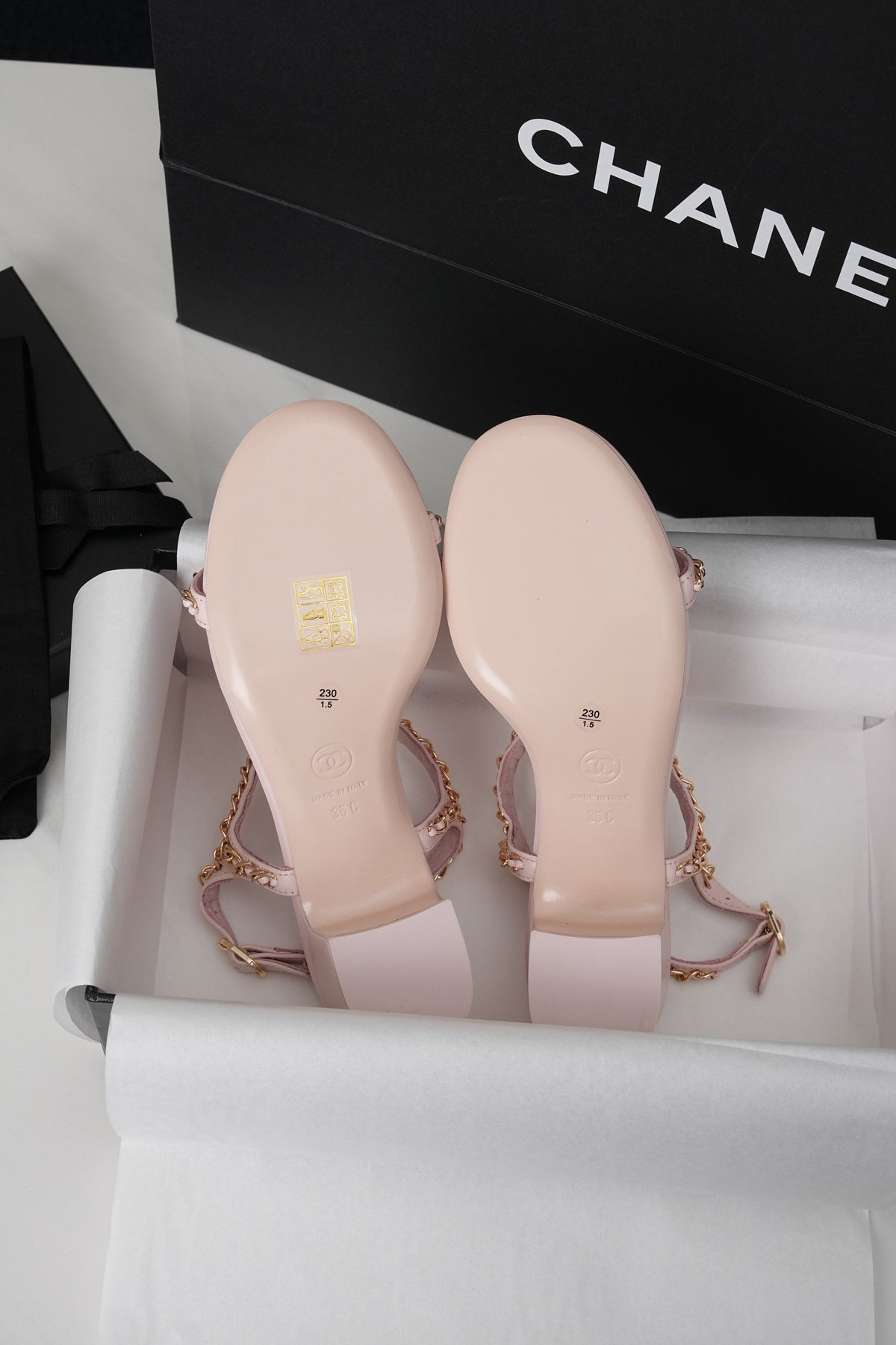 CC 26s Heart CC T-Strap Sandals Light Pink Quilted Leather 964933