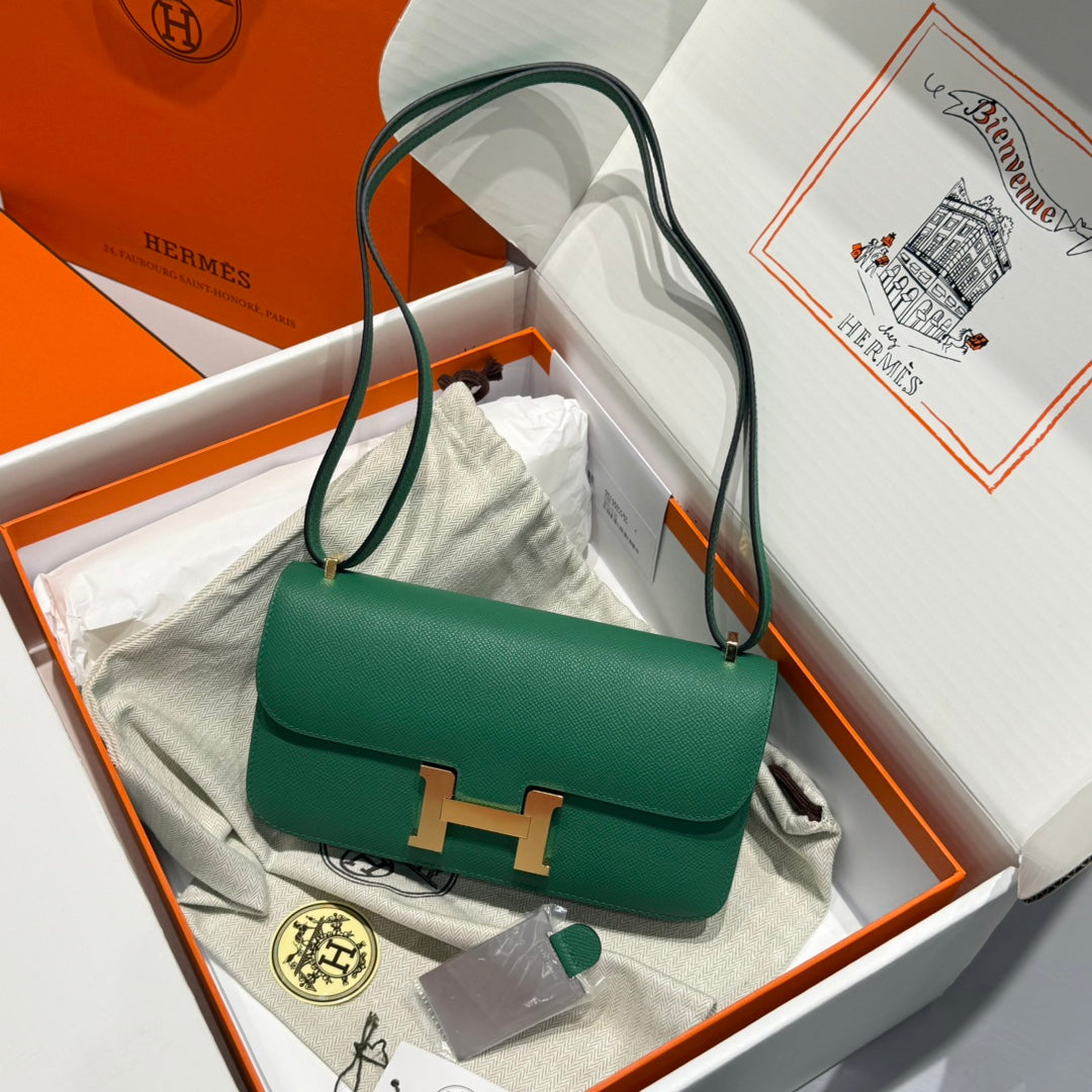 HM Constance Elan 24 Green Epsom Gold Hardware 237332