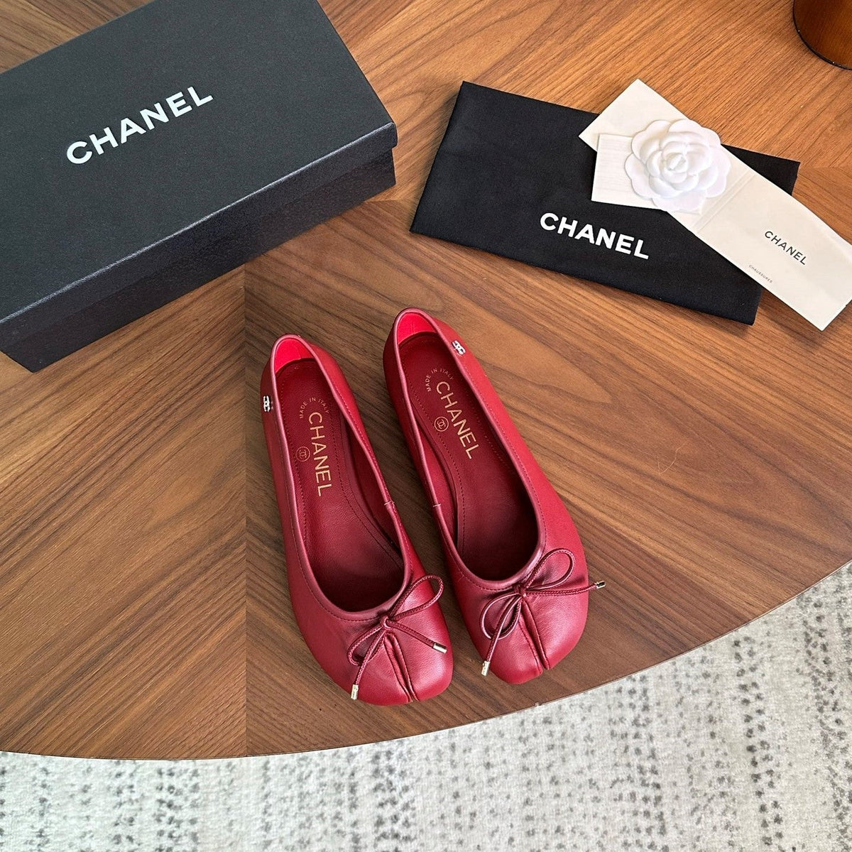 CC 26s Split-Toe Ballet Flat Burgundy Lambskin 938196