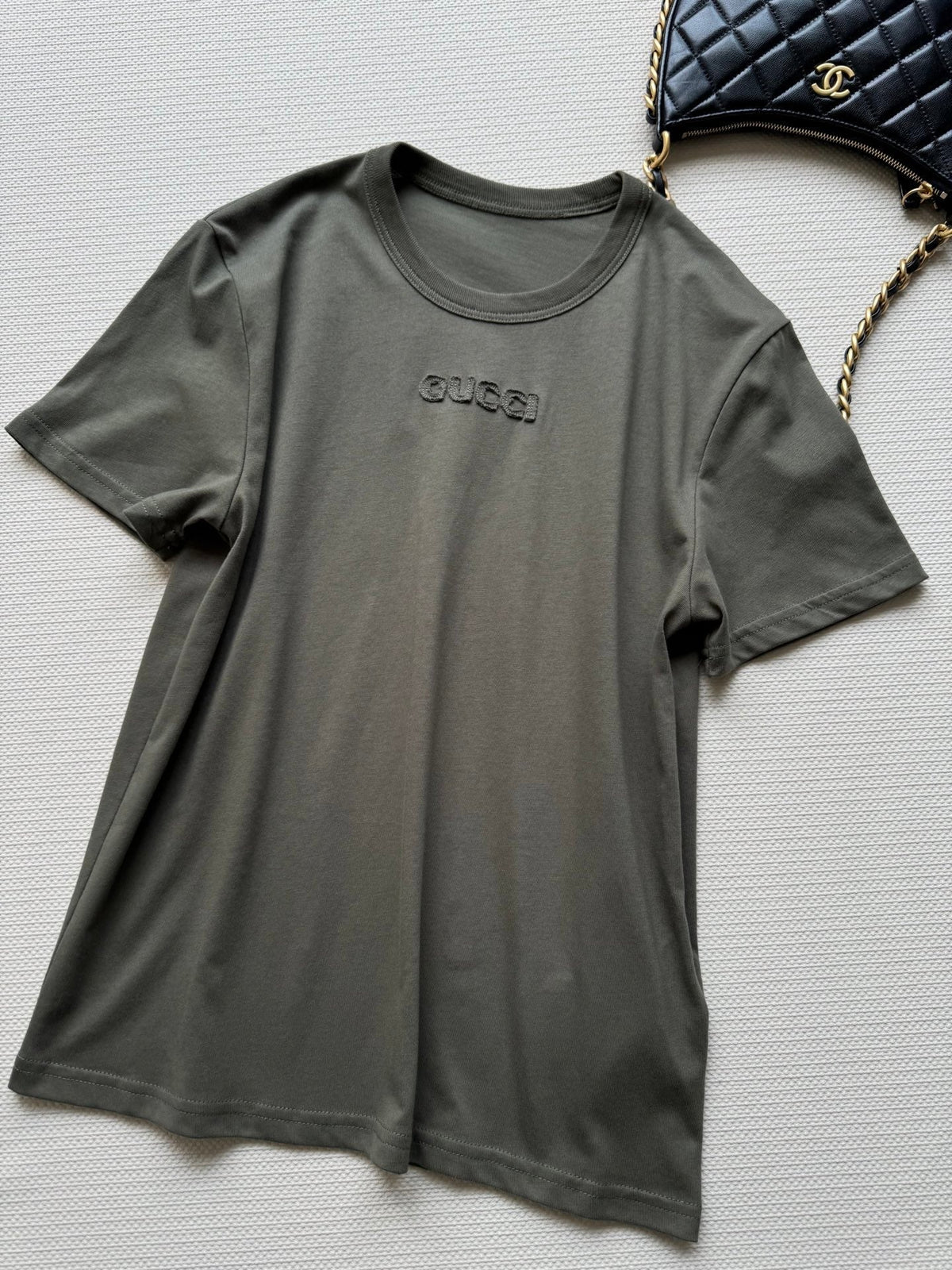 Gucci 2025 Embroidered Jersey T-shirt Dark Green Cotton