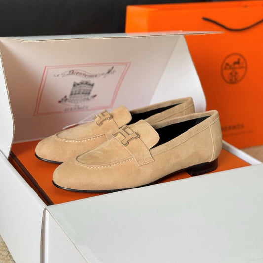 HM Paris Loafers Beige Suede 581245