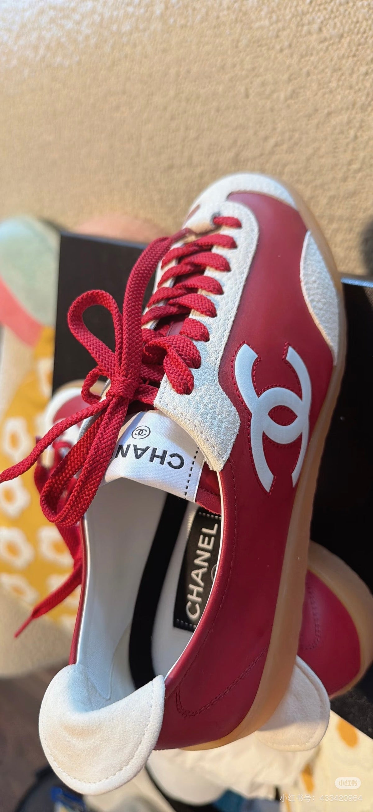 CC 26P Casual Sneaker Red White Leather Suede