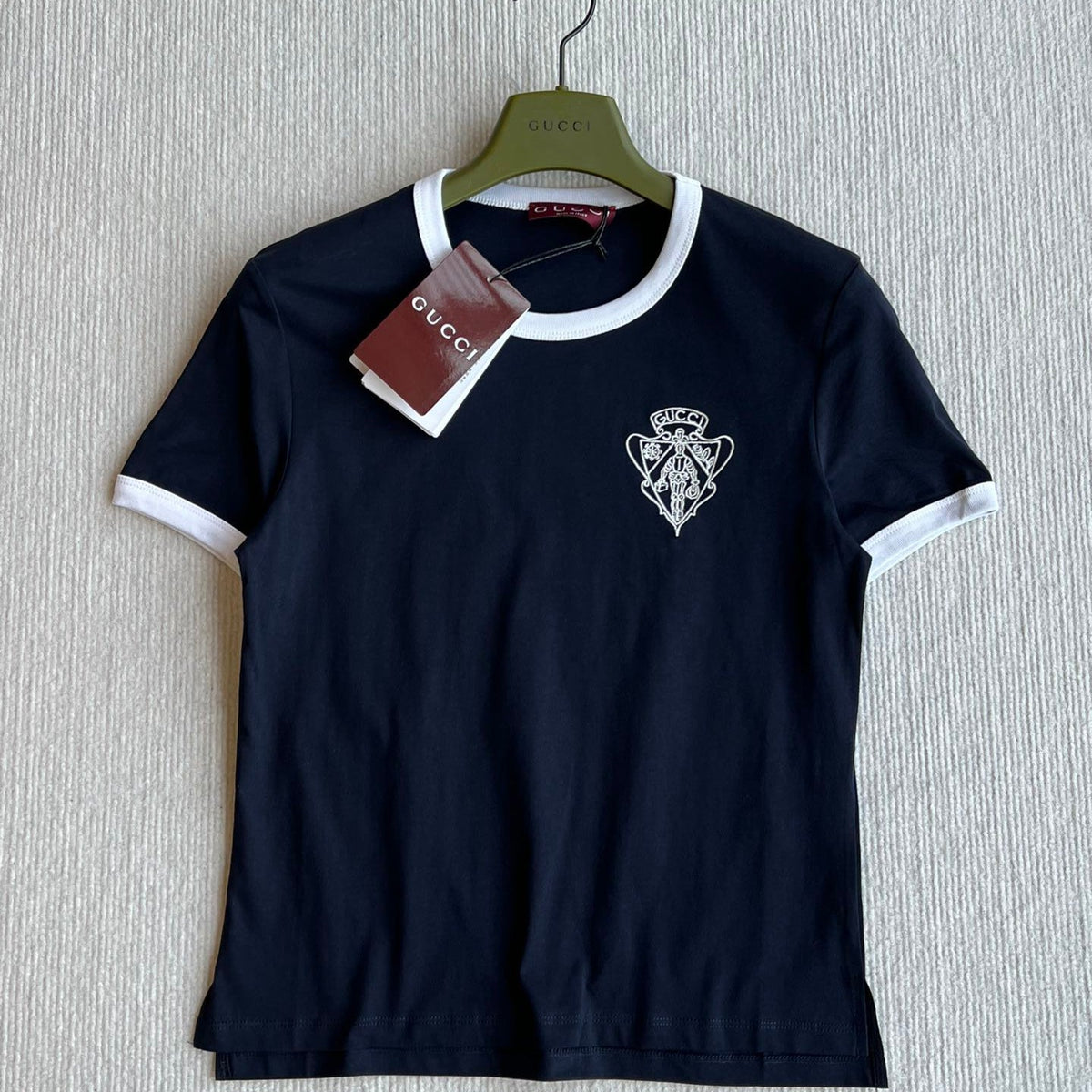 Gucci 25 Threaded Round Neck Short Sleeves T-shirt Blue Cotton