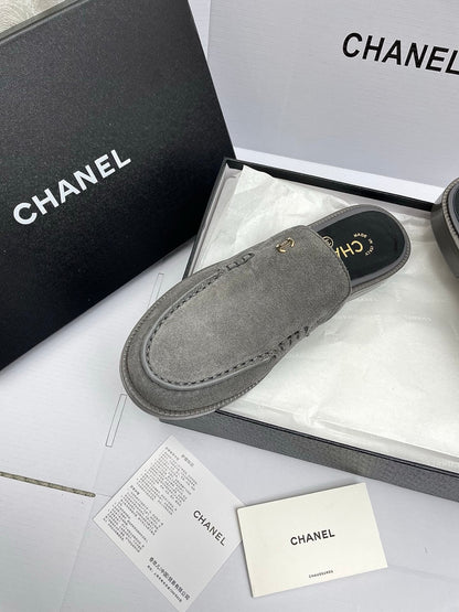 CC 26s Double C Mule Gray Suede 645304