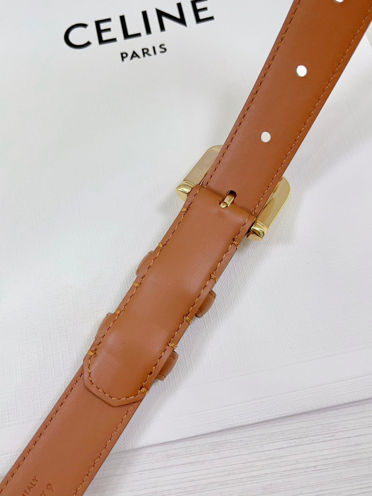 CEL Gold Western 25mm Belt Brown Cowhide 181043