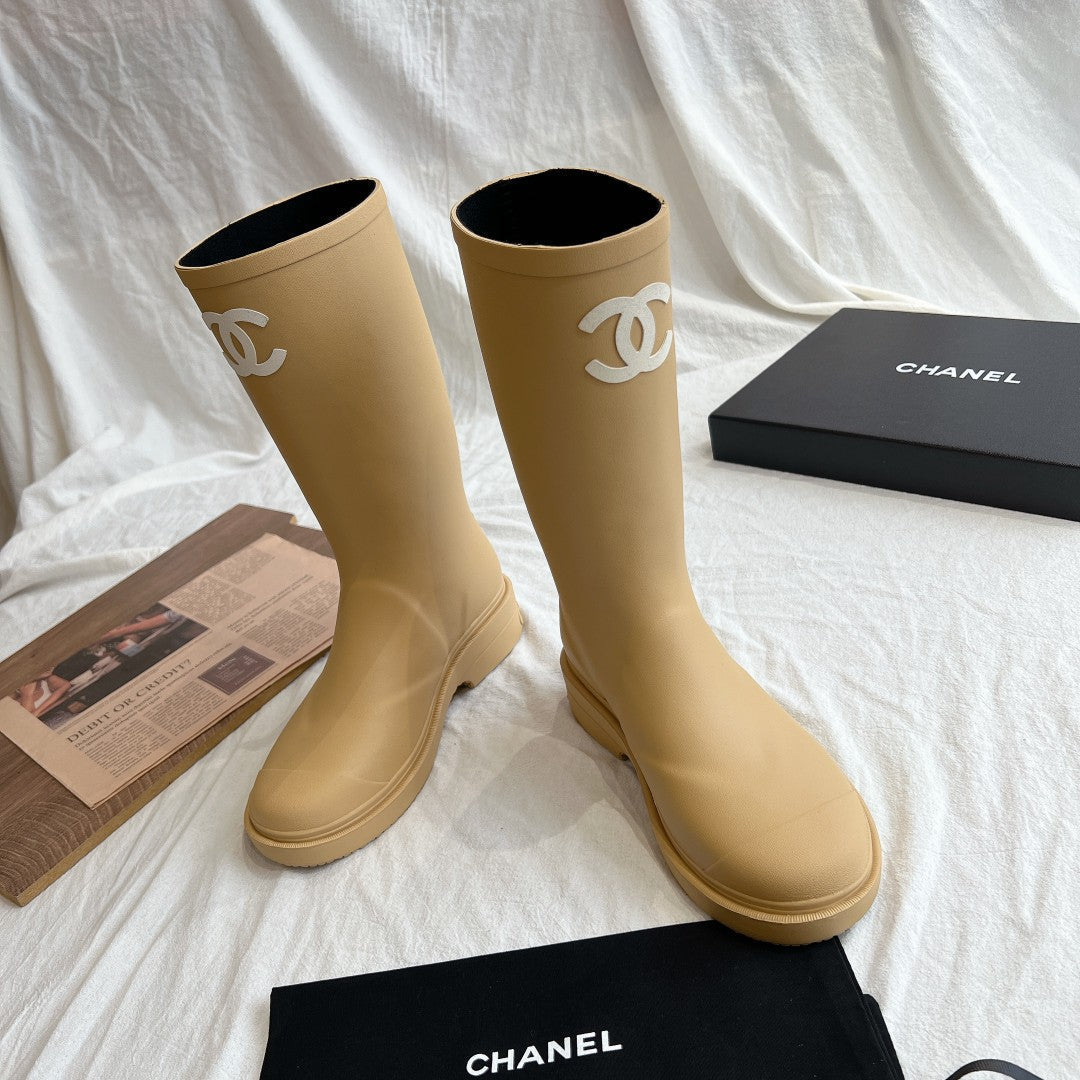 CC 26s Rain Boots Beige Rubber 928093