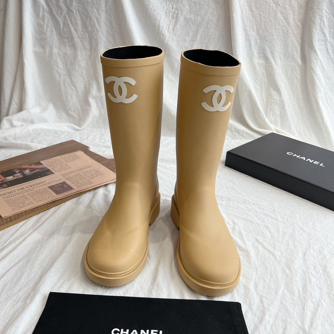 CC 26s Rain Boots Beige Rubber 928093