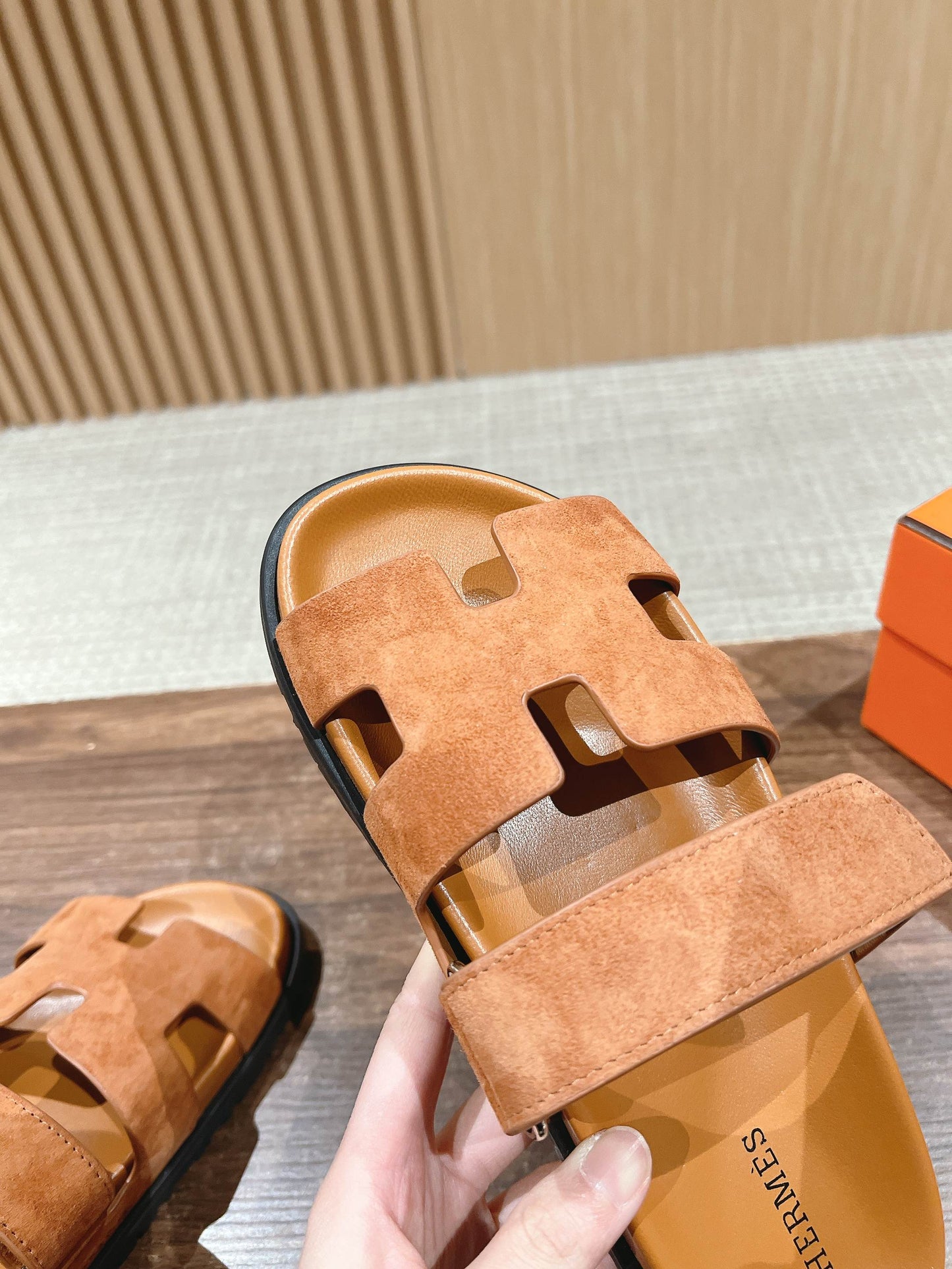 HM Chypre Sandal Light Brown Suede Sheepskin 796025