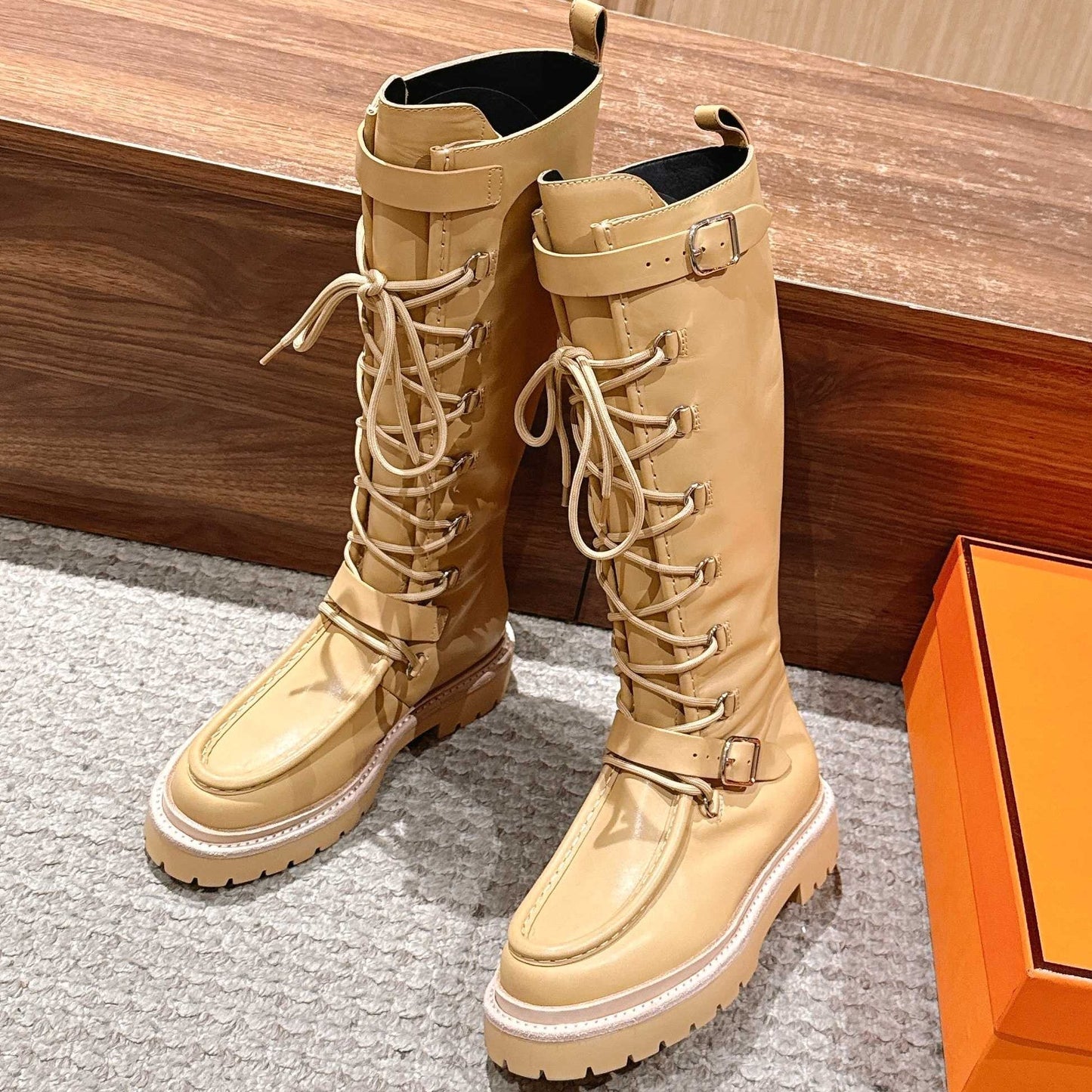 HM 25 High Boots Beige Calfskin 512531