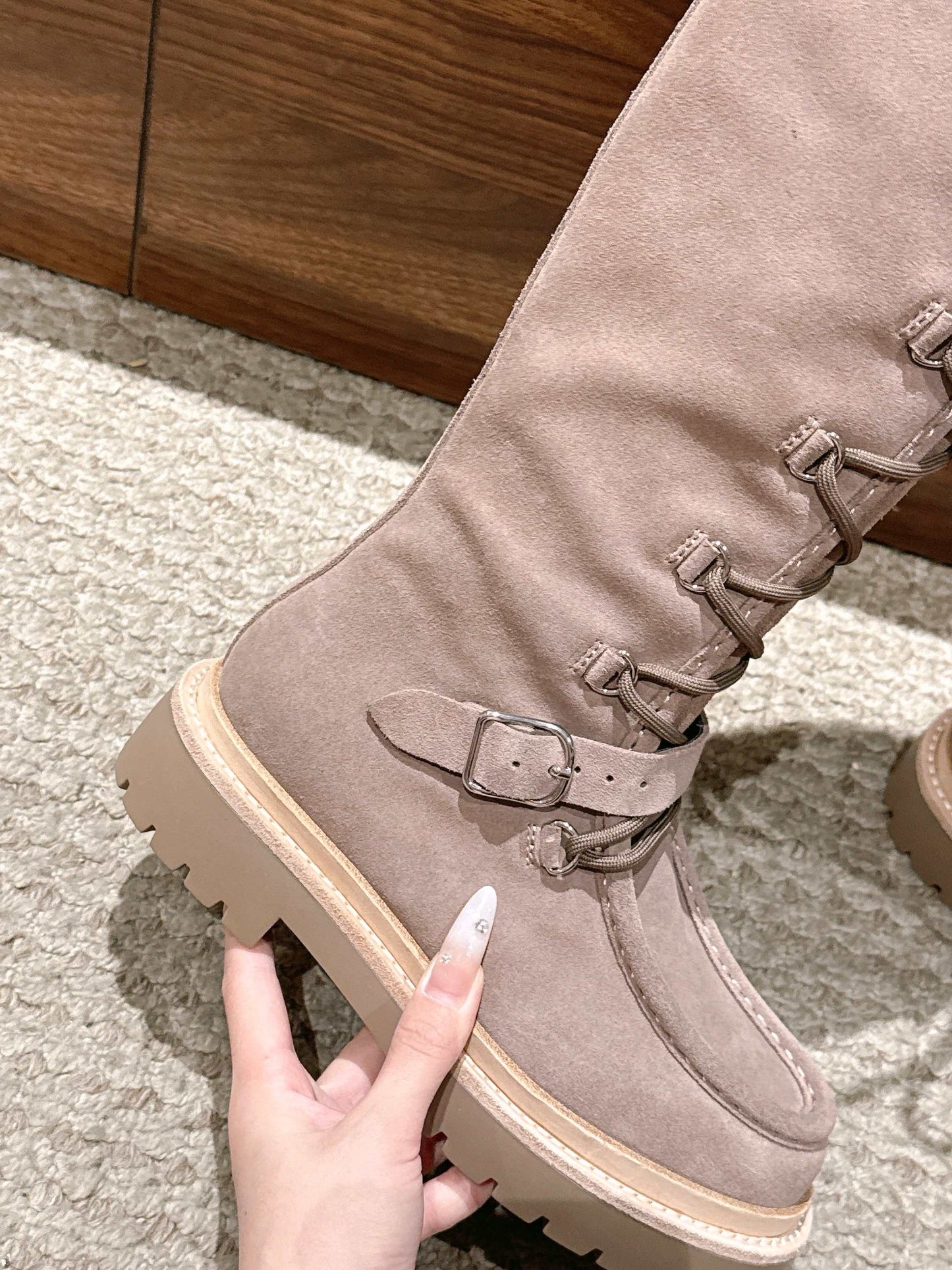 HM 25 High Boots Light Taupe Suede 512532