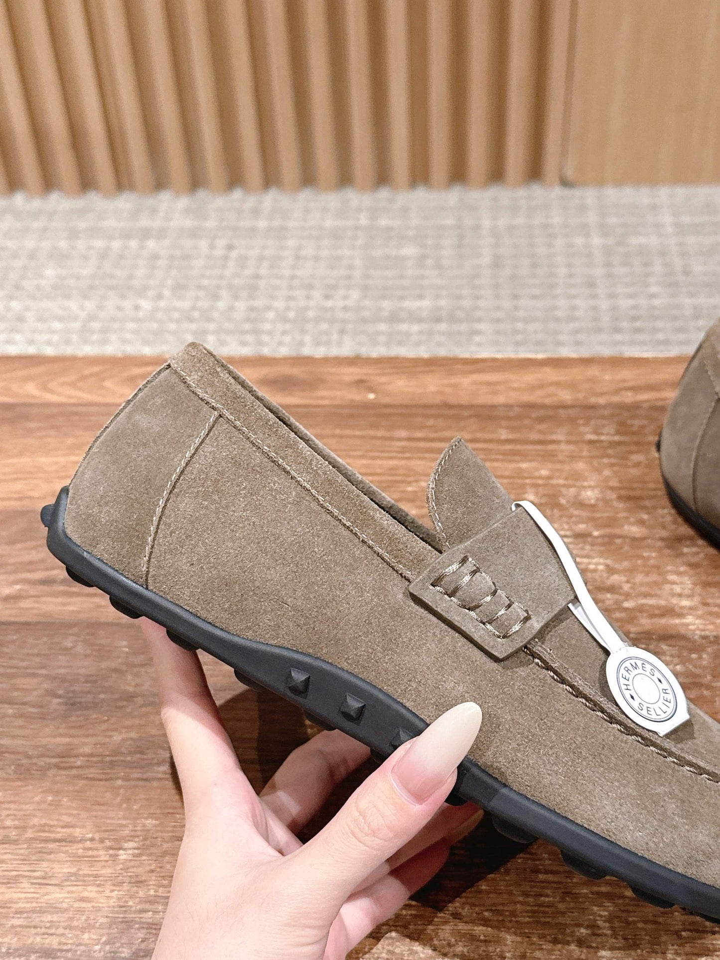 HM Lazy Loafers Warm Taupe Suede 553762