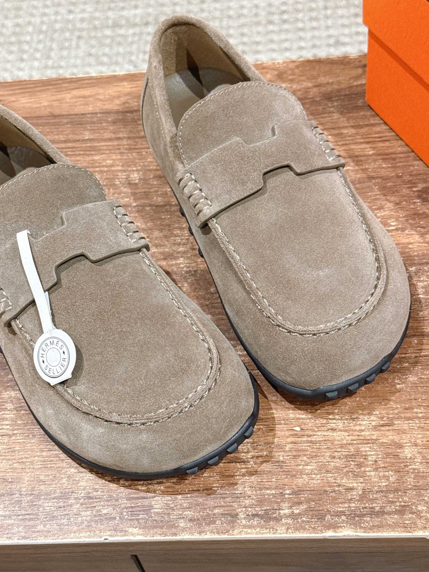 HM Lazy Loafers Warm Taupe Suede 553762