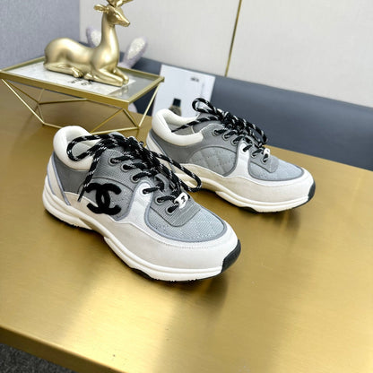 CC 2026 Casual Sneakers Gray White Canvas Suede 668064