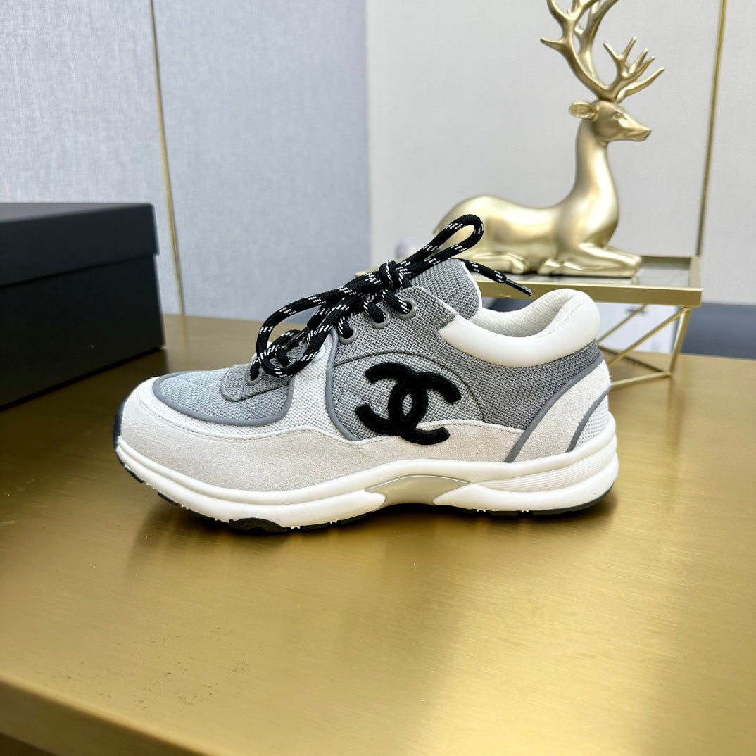 CC 2026 Casual Sneakers Gray White Canvas Suede 668064