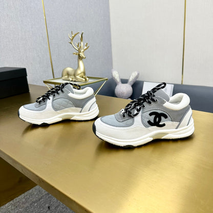 CC 2026 Casual Sneakers Gray White Canvas Suede 668064