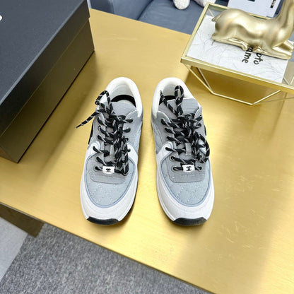 CC 2026 Casual Sneakers Gray White Canvas Suede 668064