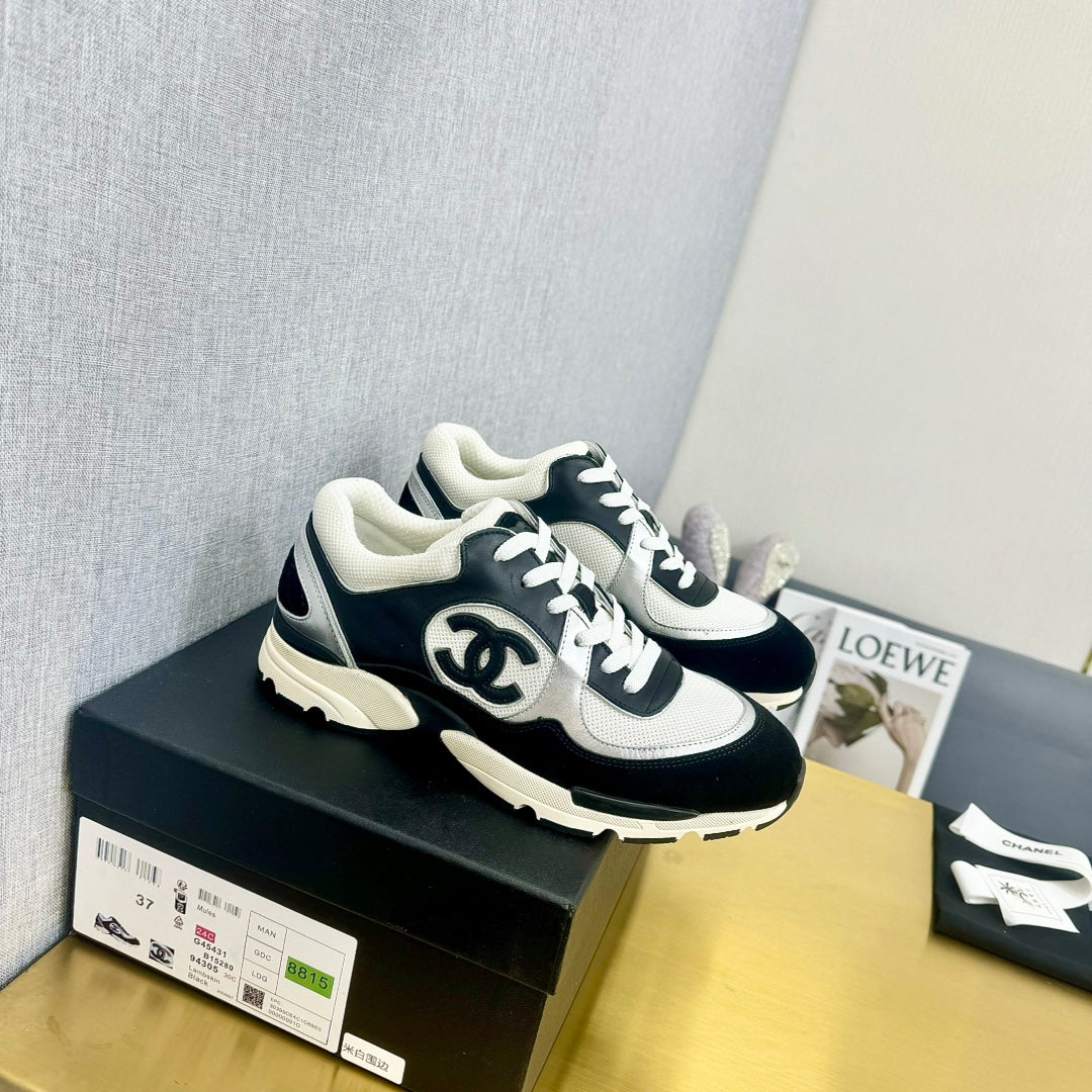 CC 26s Metallic Casual Sneakers Black White Mesh Leather 981006