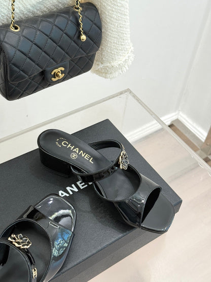 CC 26s High Heeled Sandals 45 Black Patent Leather 643031